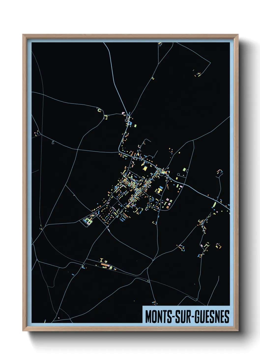 Une affiche de carte sur Monts-sur-Guesnes