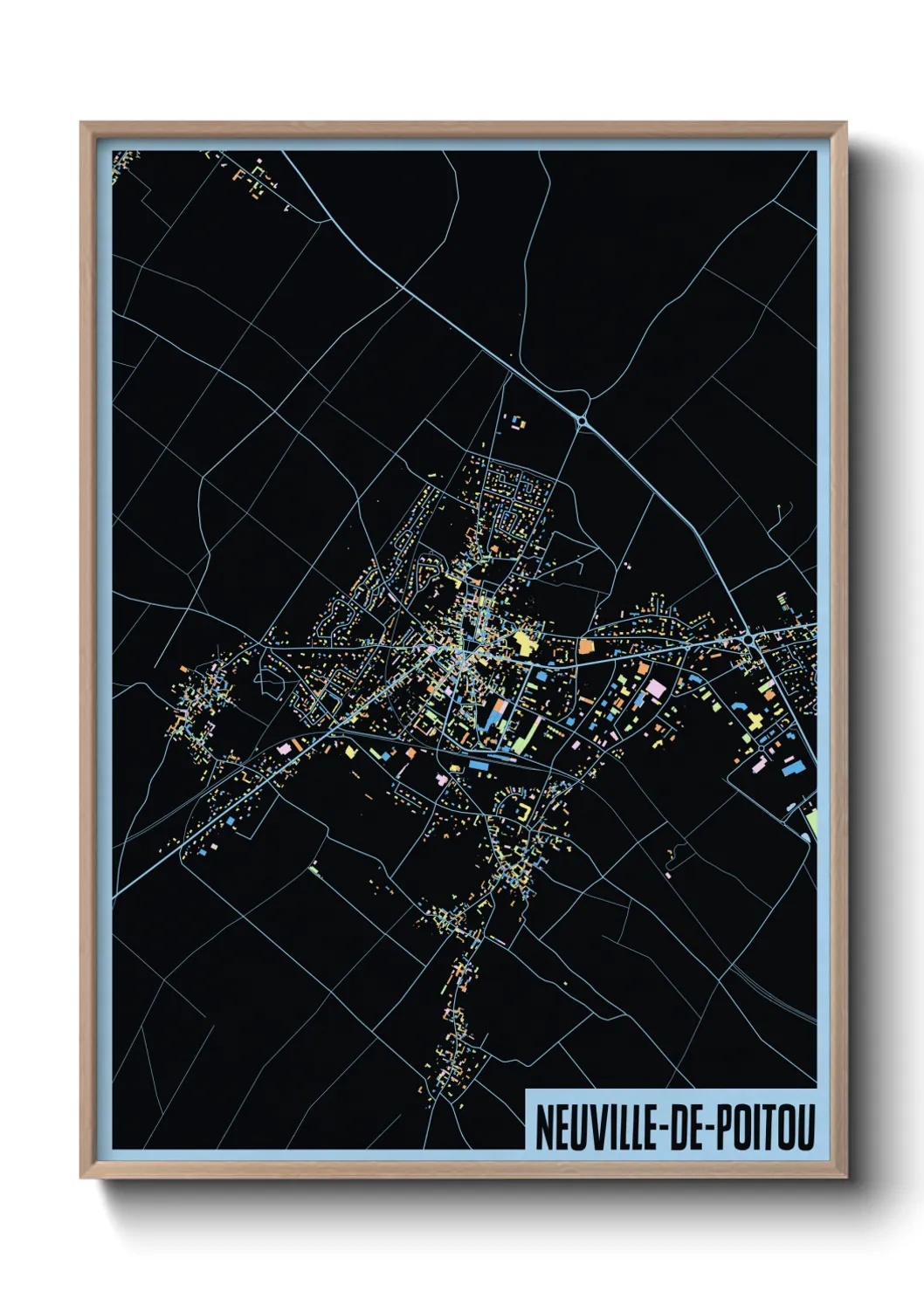 Une affiche de carte sur Neuville-de-Poitou