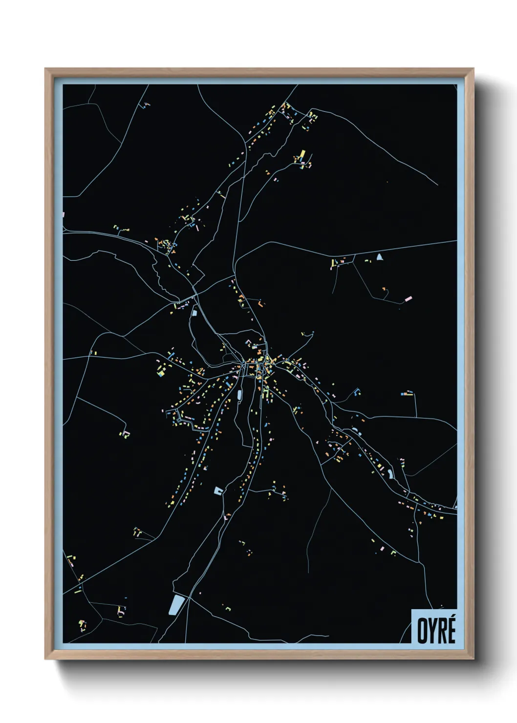 Une affiche de carte sur Oyré