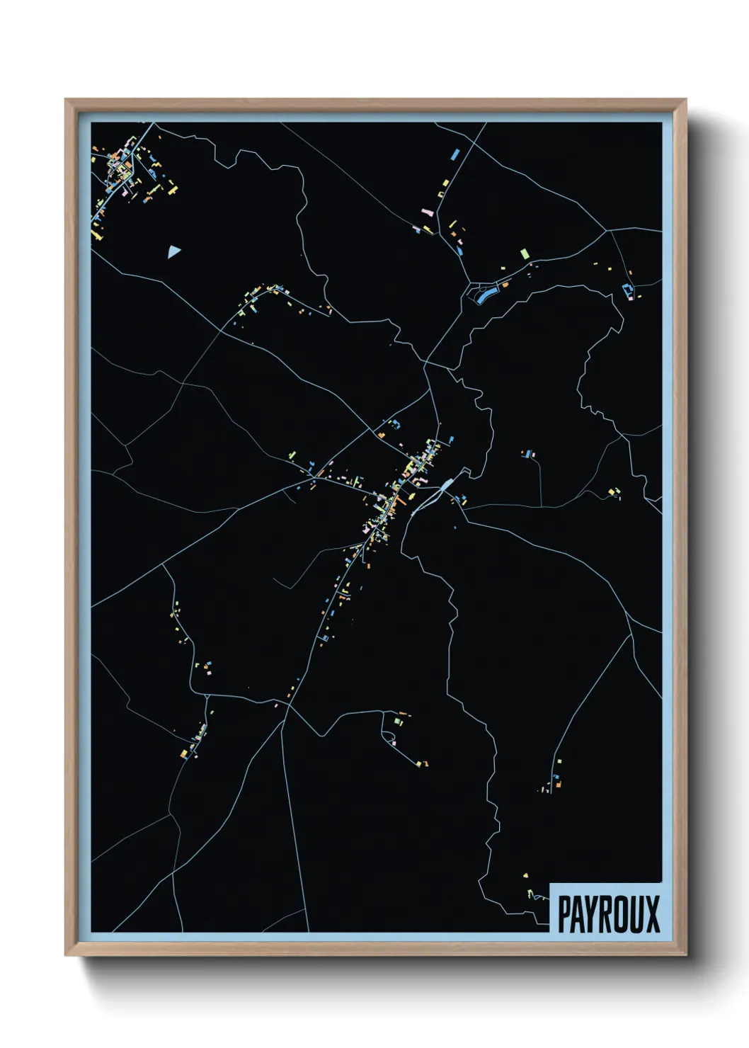 Une affiche de carte sur Payroux