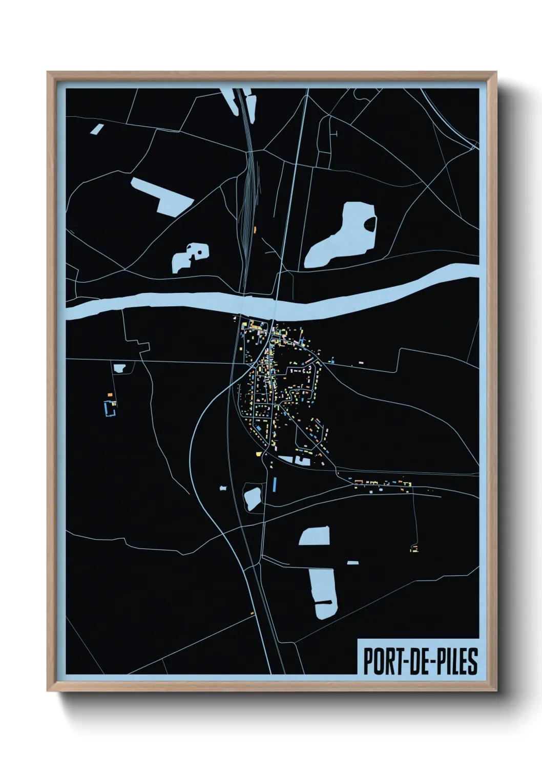 Une affiche de carte sur Port-de-Piles