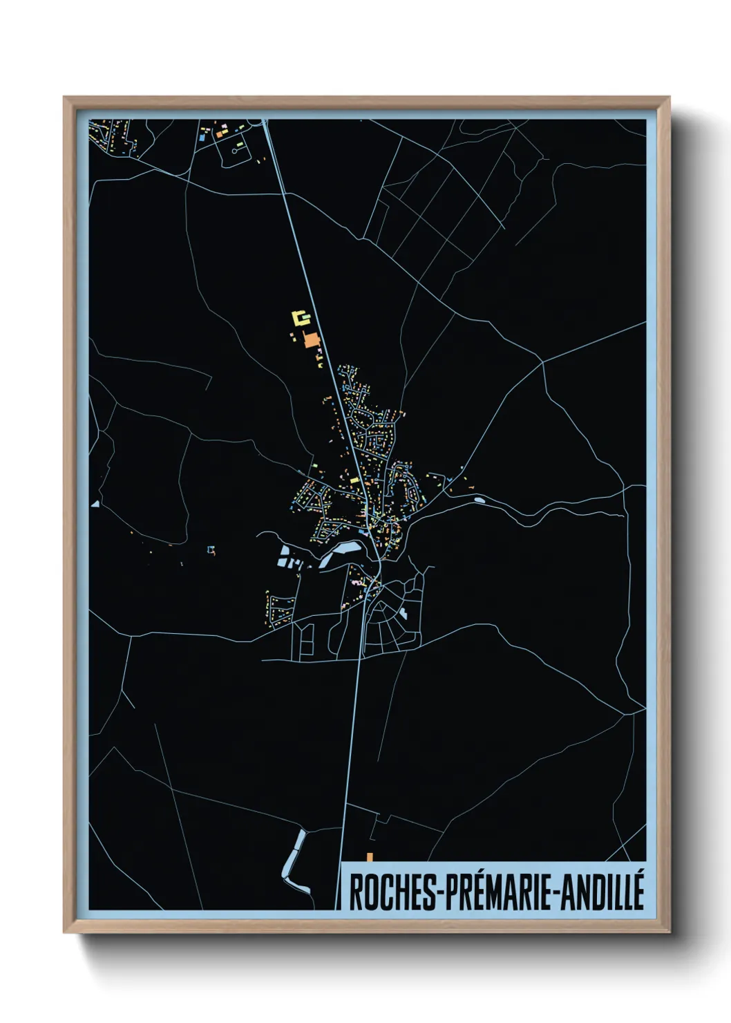 Une affiche de carte sur Roches-Prémarie-Andillé