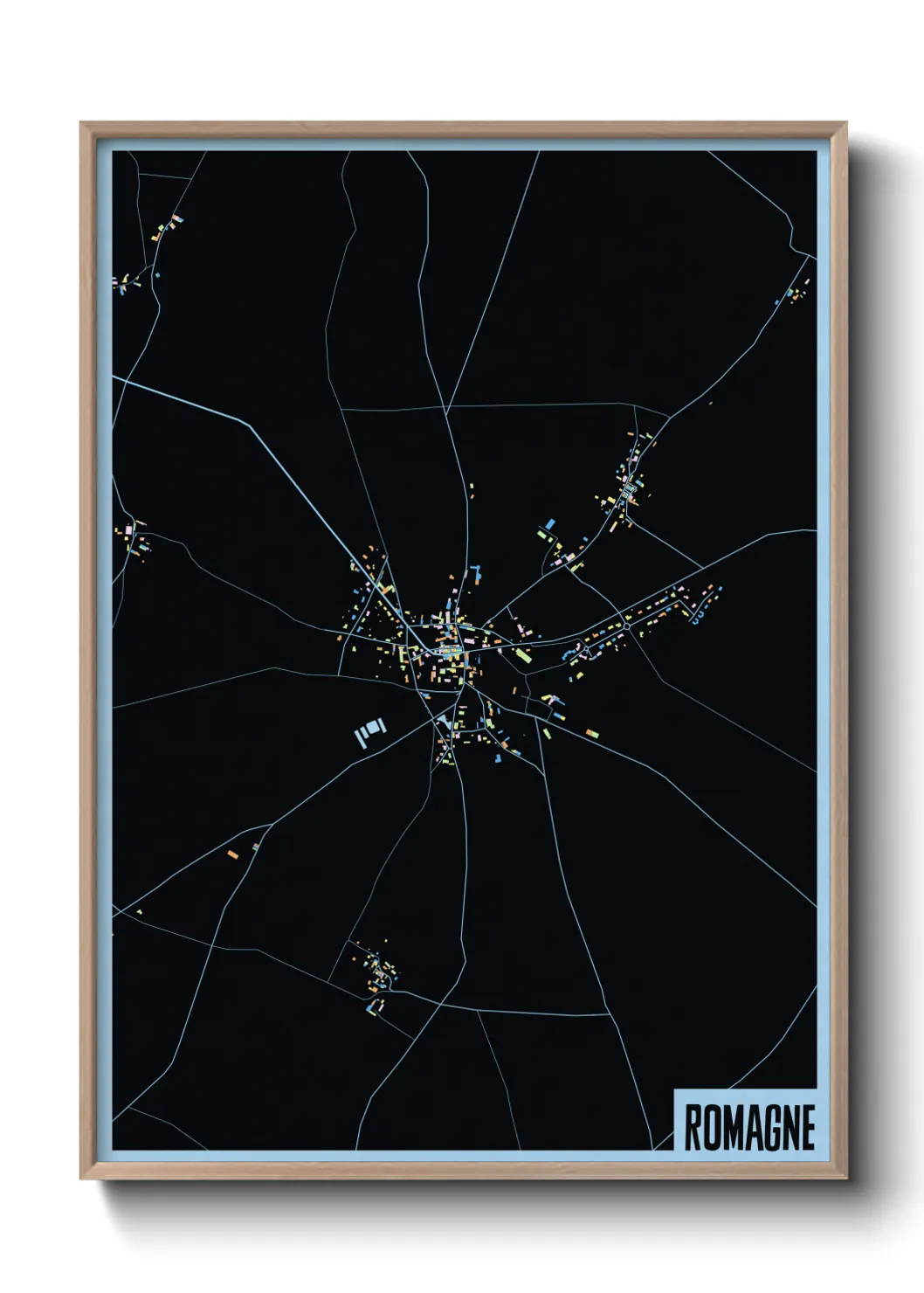 Une affiche de carte sur Romagne