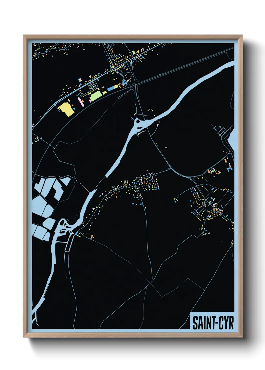 Une affiche de carte sur Saint-Cyr