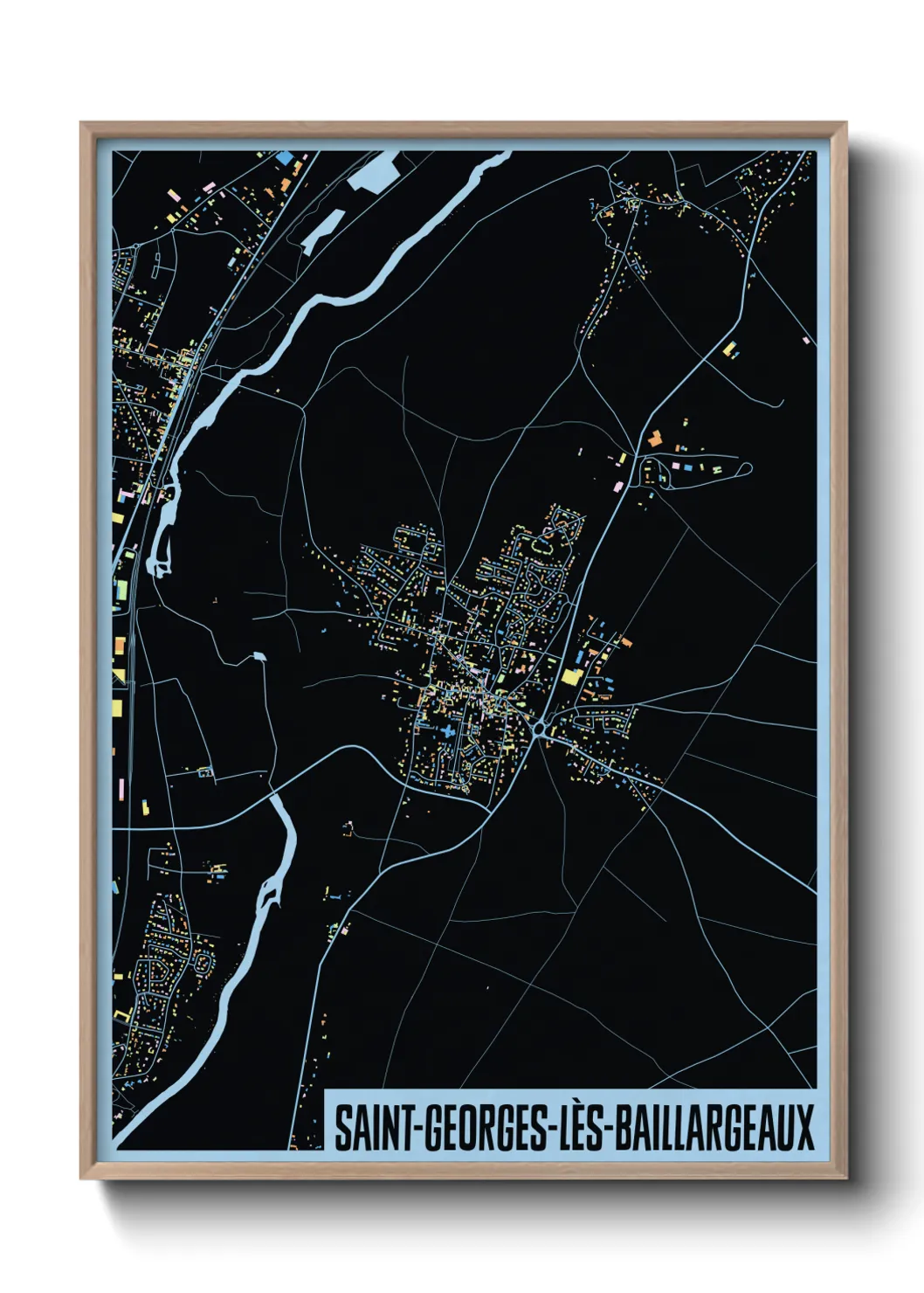Une affiche de carte sur Saint-Georges-lès-Baillargeaux