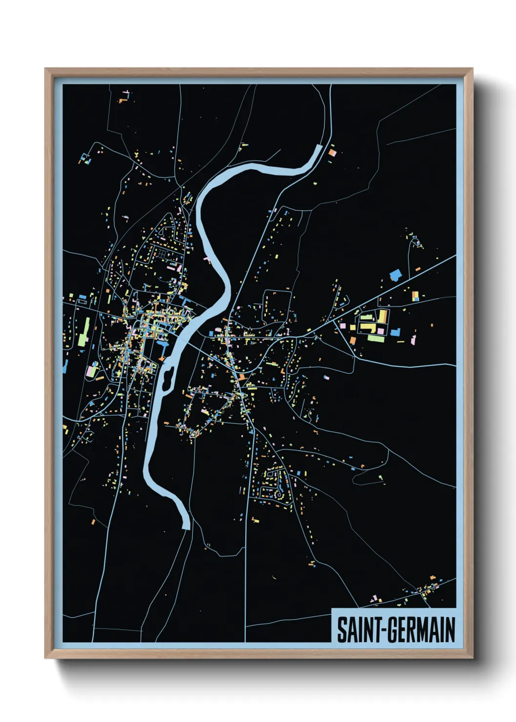 Une affiche de carte sur Saint-Germain