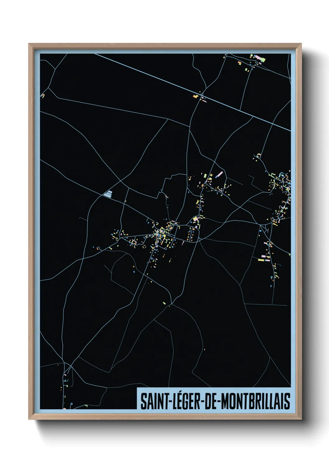 Une affiche de carte sur Saint-Léger-de-Montbrillais