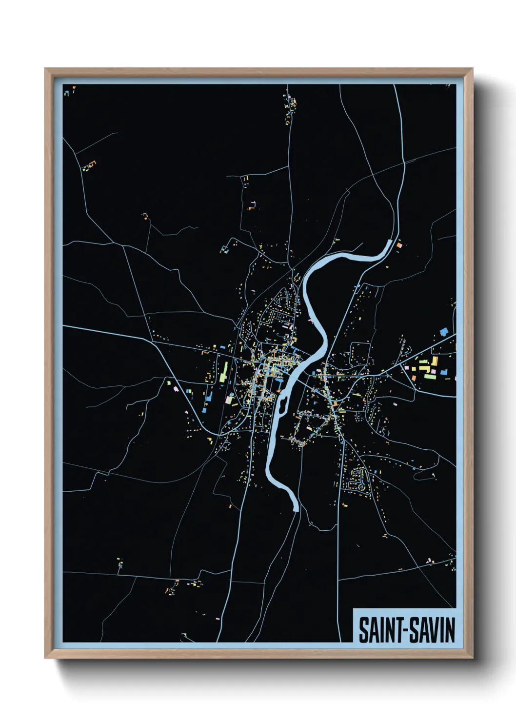 Une affiche de carte sur Saint-Savin