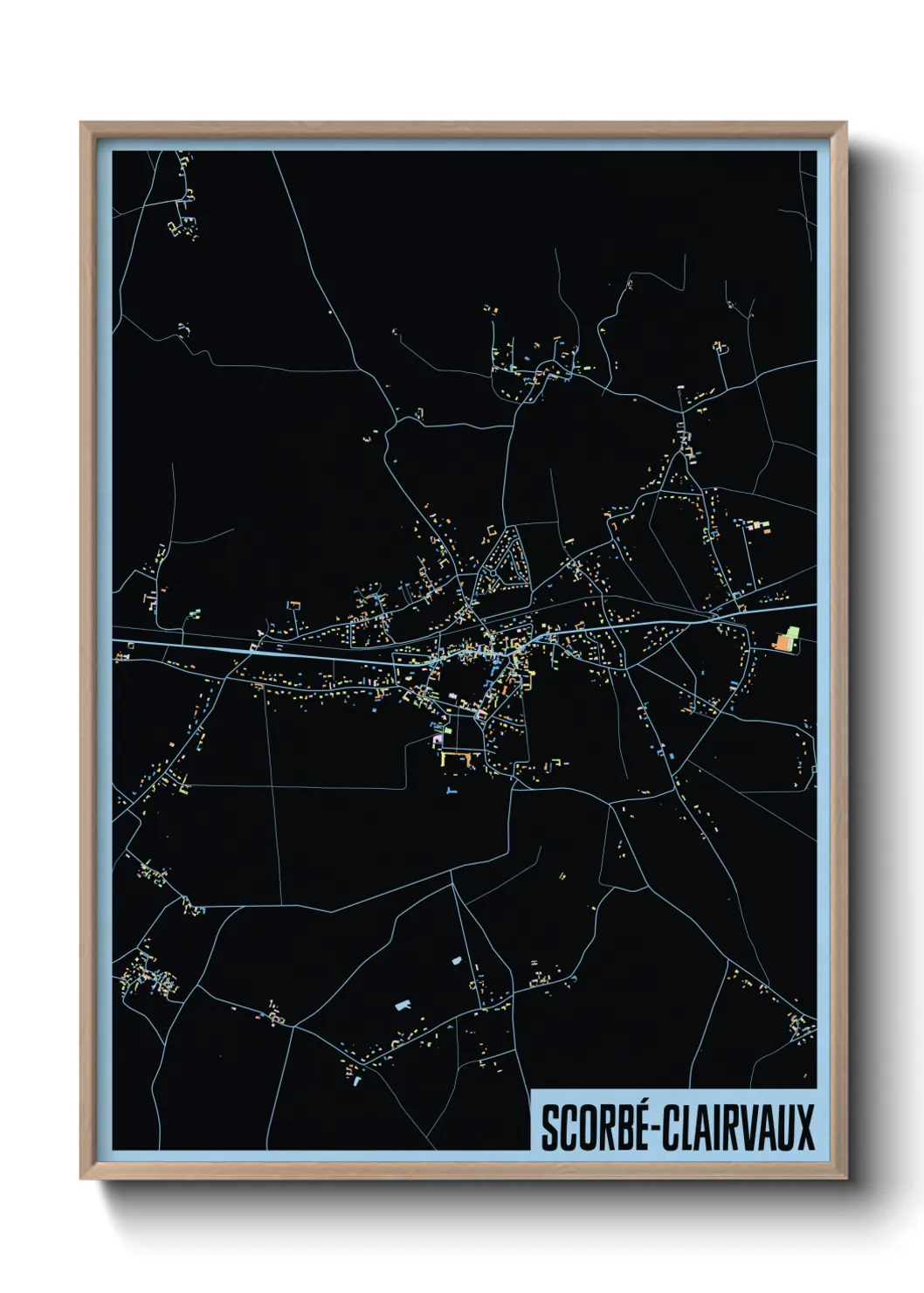 Une affiche de carte sur Scorbé-Clairvaux