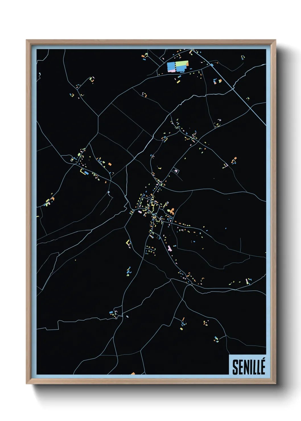 Une affiche de carte sur Senillé