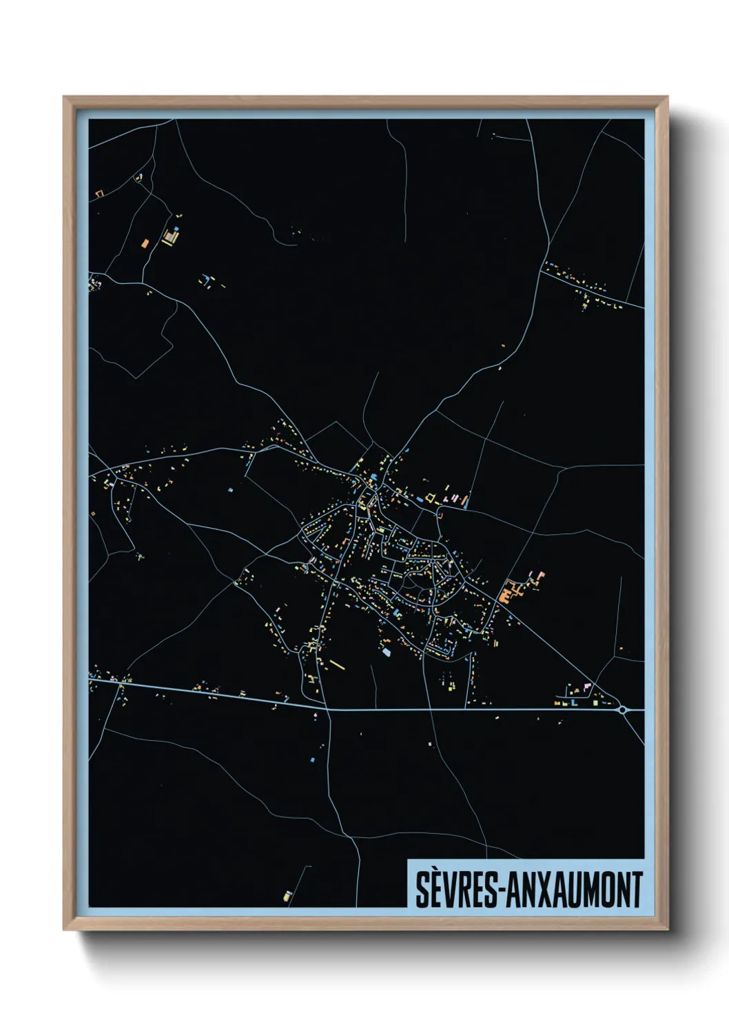 Une affiche de carte sur Sèvres-Anxaumont