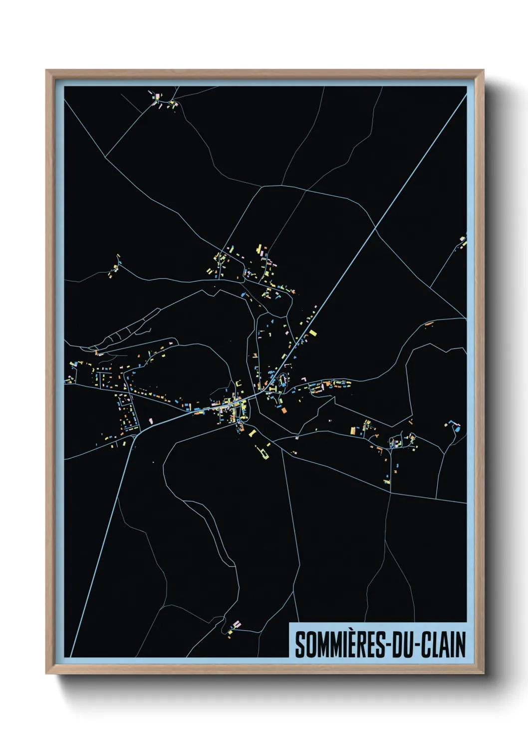 Une affiche de carte sur Sommières-du-Clain