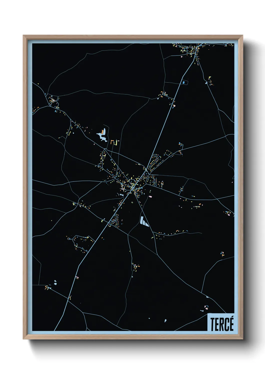 Une affiche de carte sur Tercé