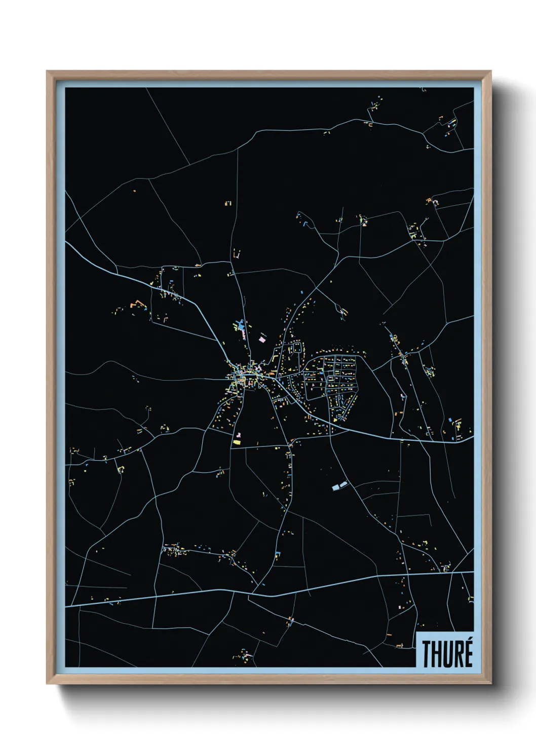 Une affiche de carte sur Thuré