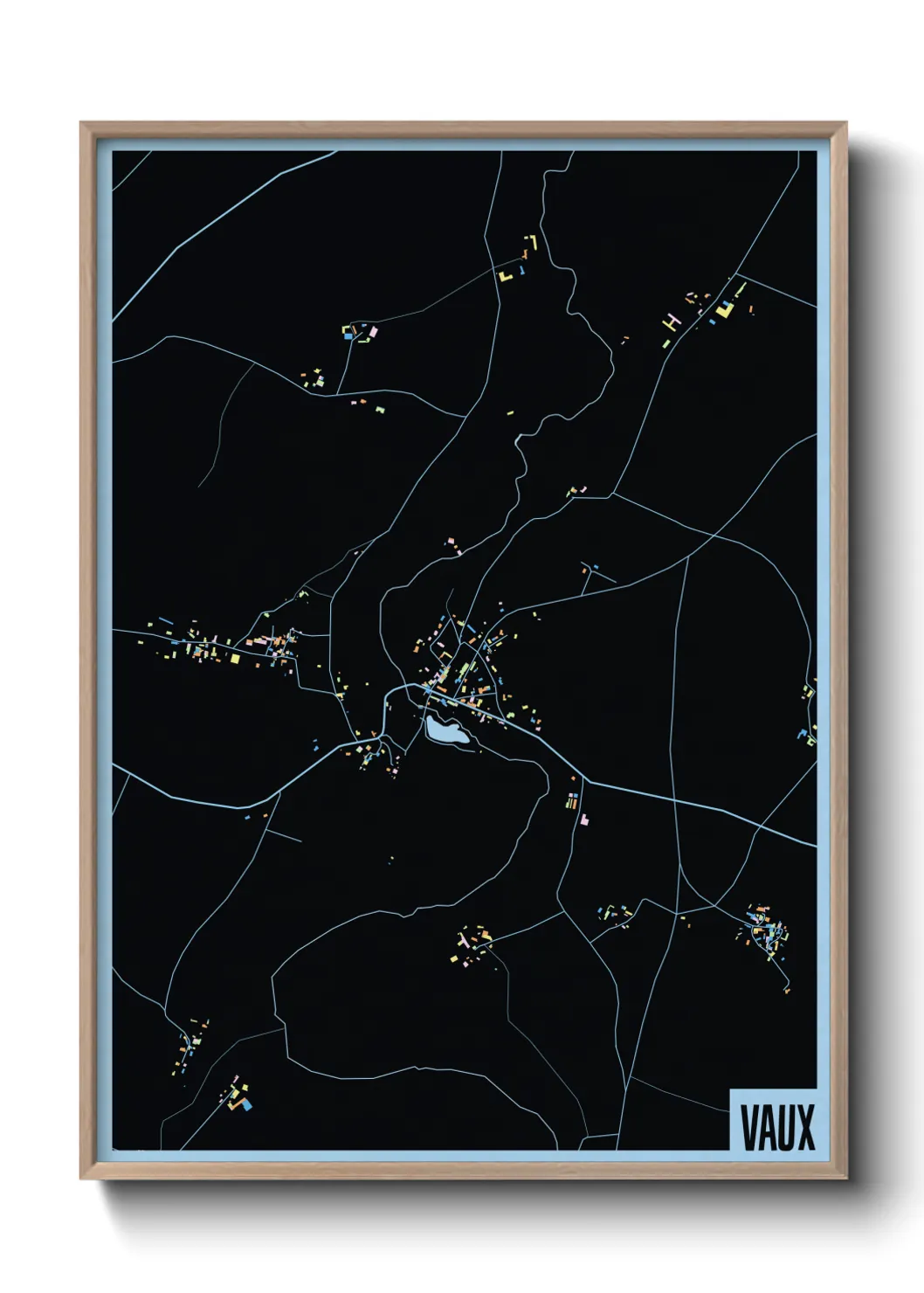 Une affiche de carte sur Vaux