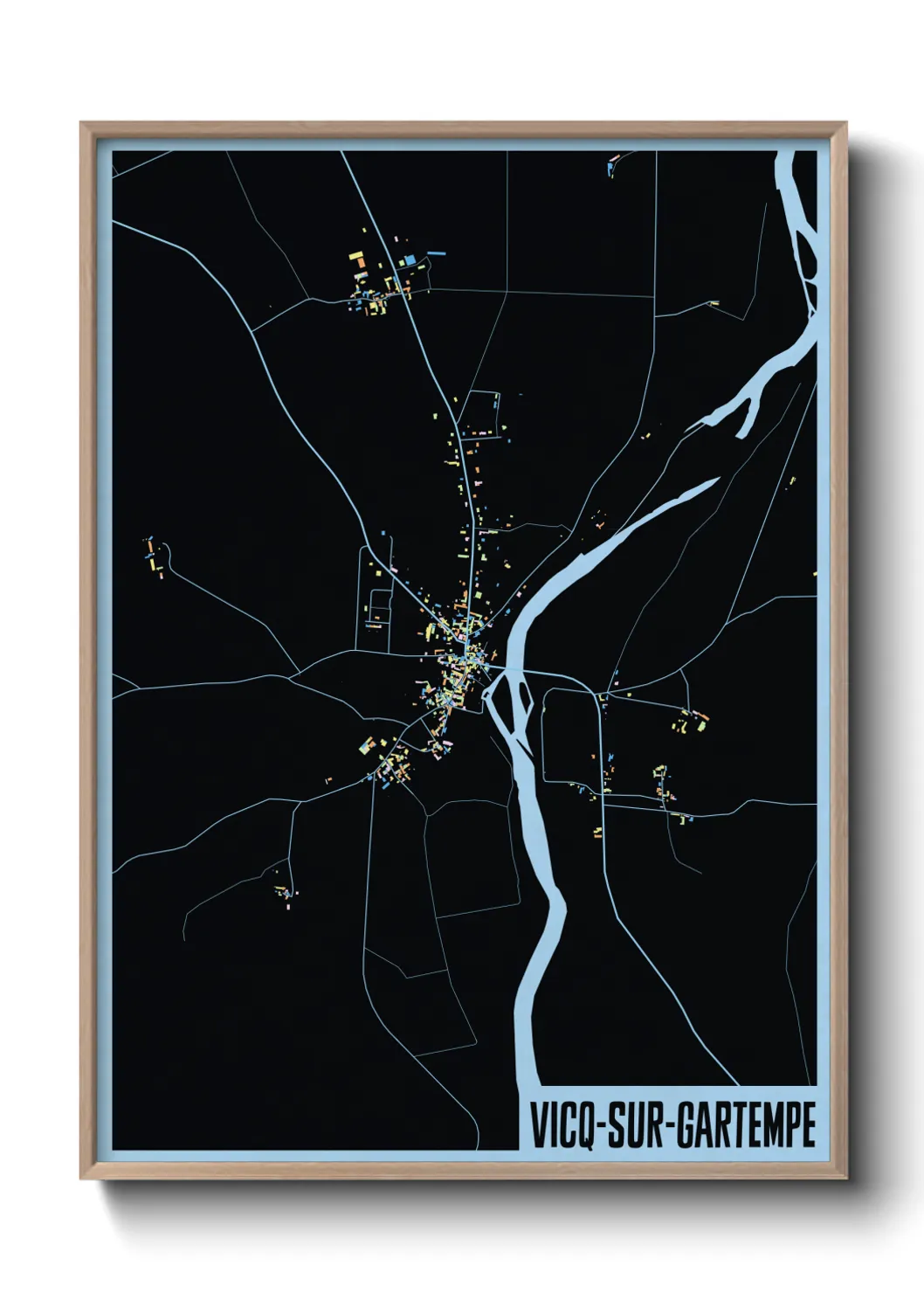 Une affiche de carte sur Vicq-sur-Gartempe