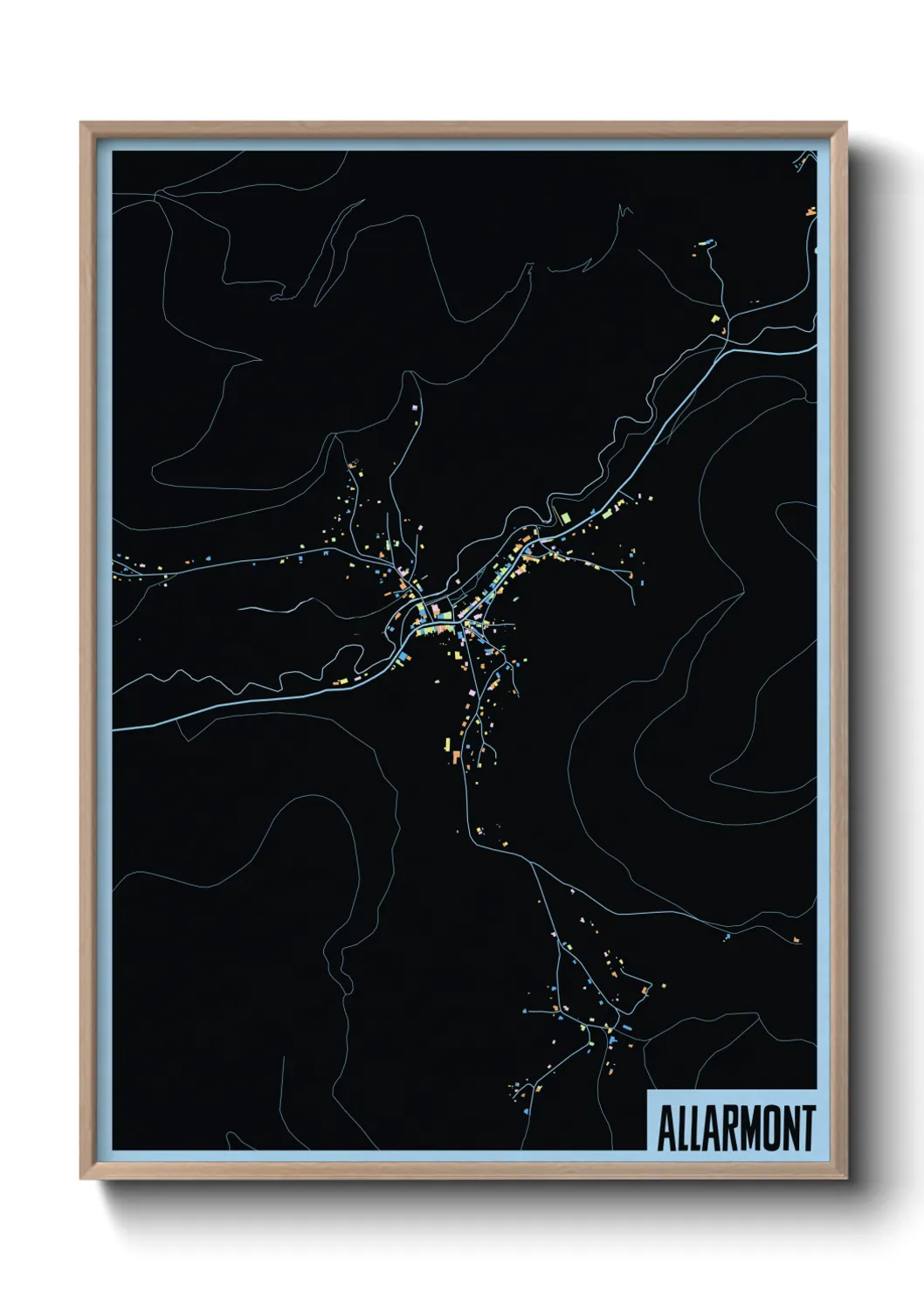Une affiche de carte sur Allarmont