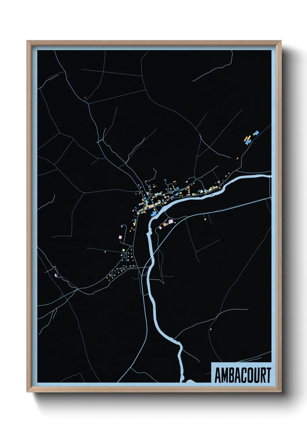 Une affiche de carte sur Ambacourt