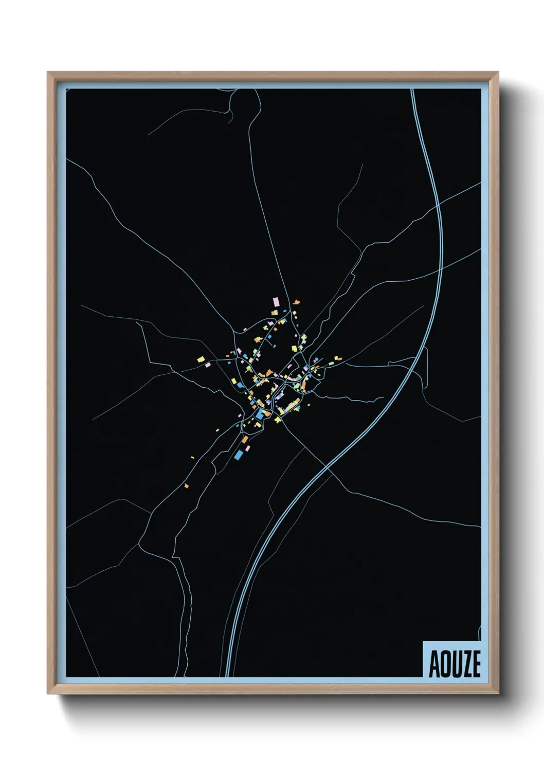 Une affiche de carte sur Aouze