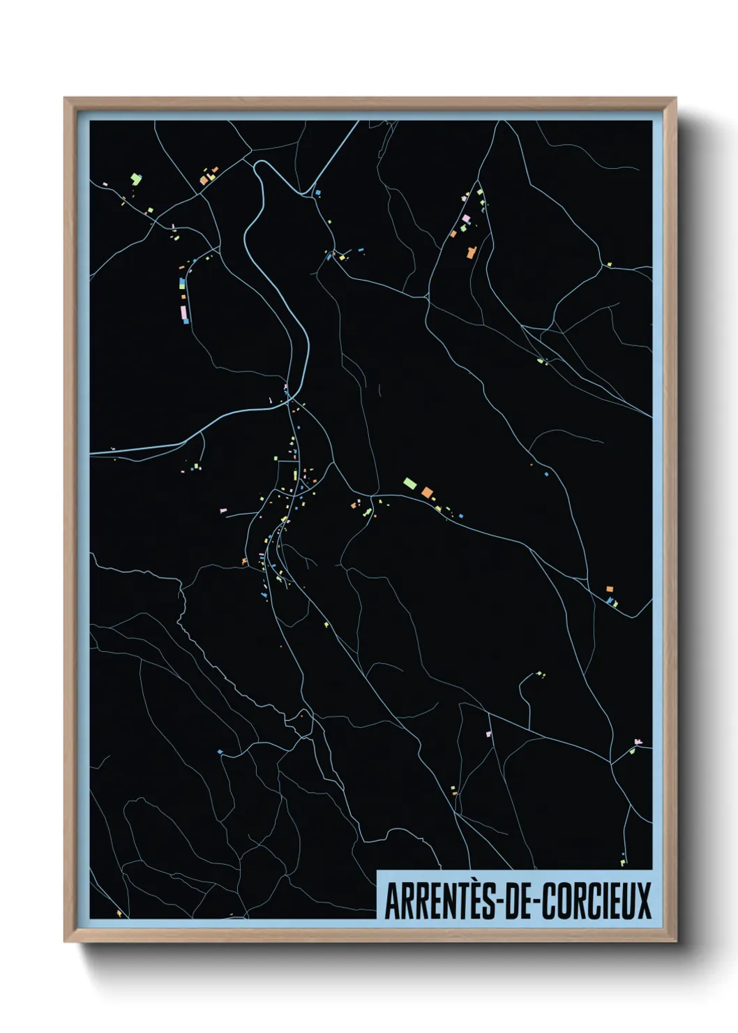 Une affiche de carte sur Arrentès-de-Corcieux