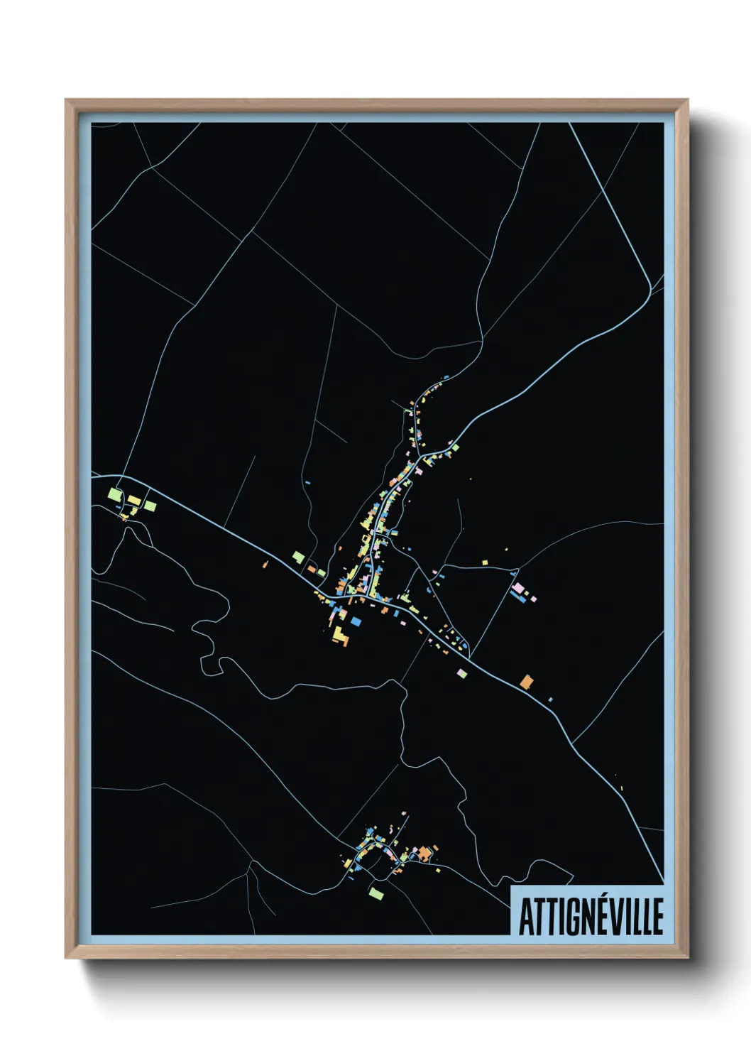 Une affiche de carte sur Attignéville