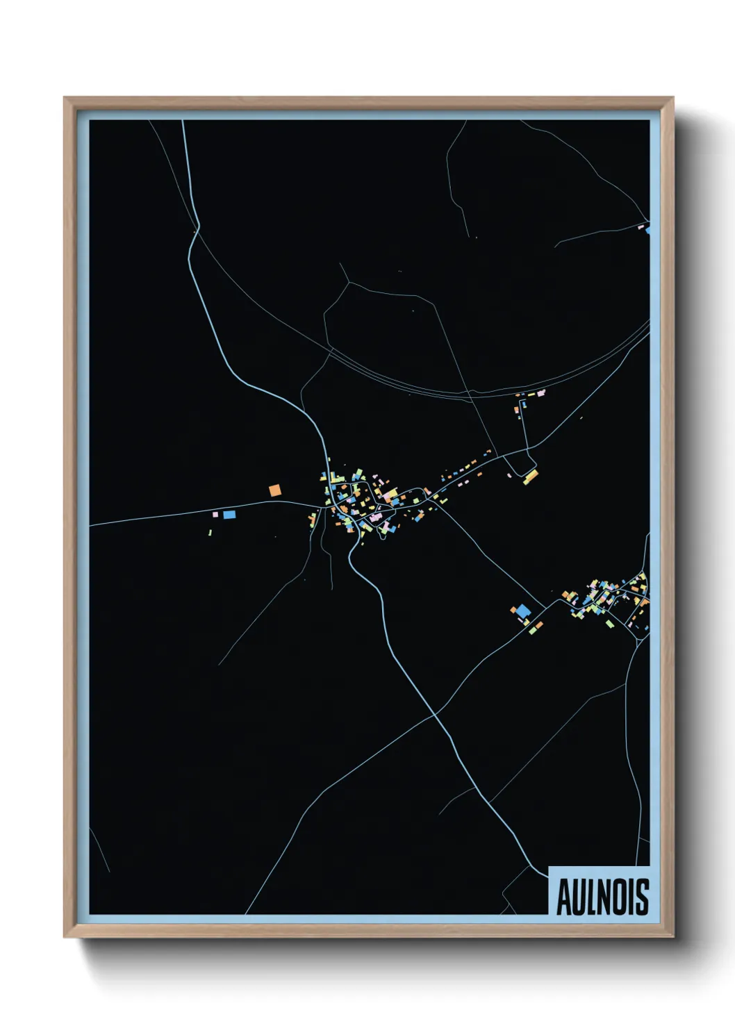 Une affiche de carte sur Aulnois