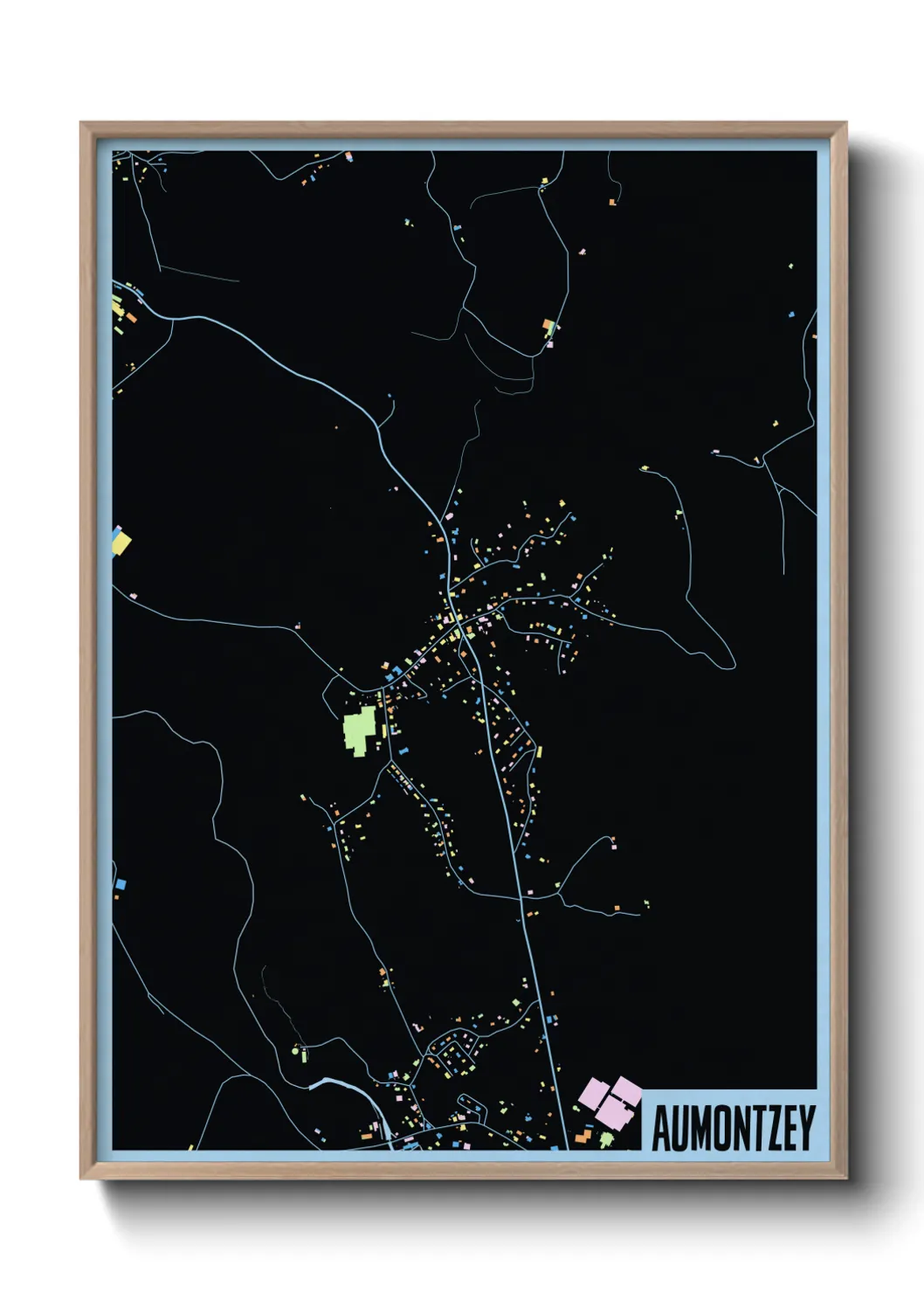 Une affiche de carte sur Aumontzey