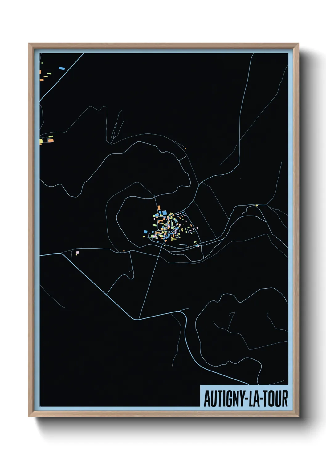 Une affiche de carte sur Autigny-la-Tour