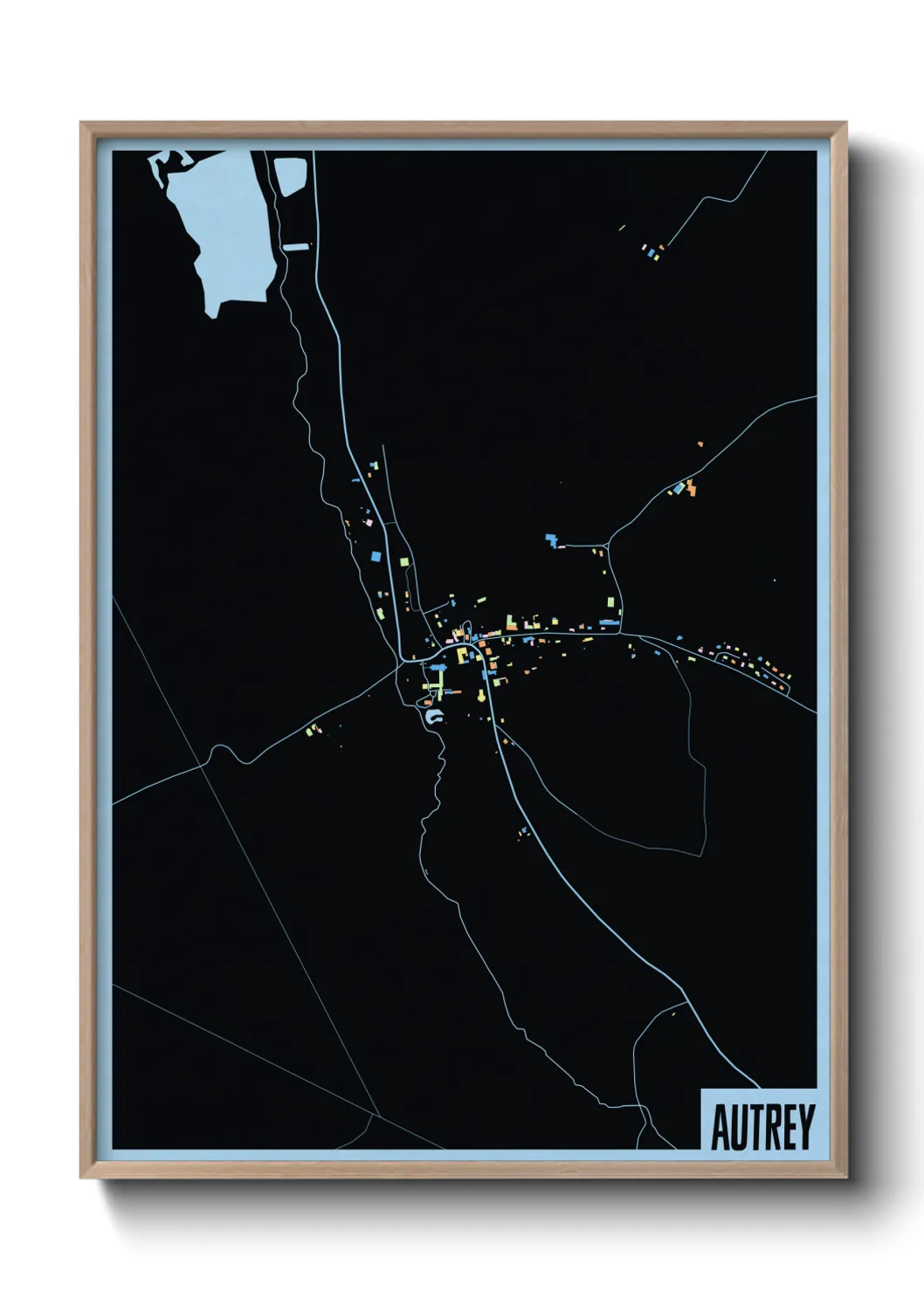 Une affiche de carte sur Autrey