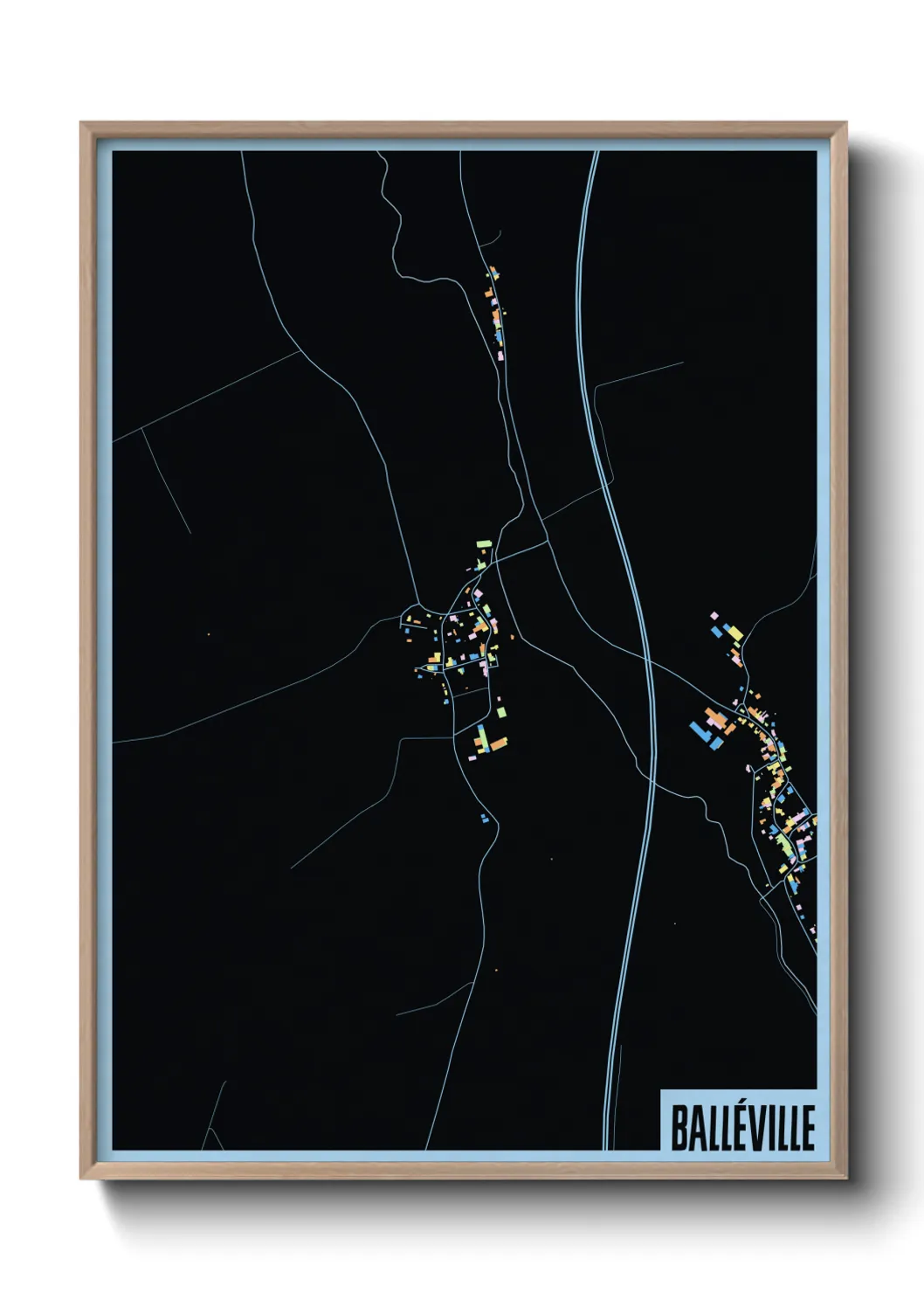 Une affiche de carte sur Balléville