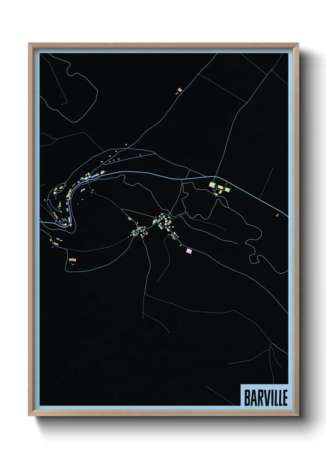 Une affiche de carte sur Barville