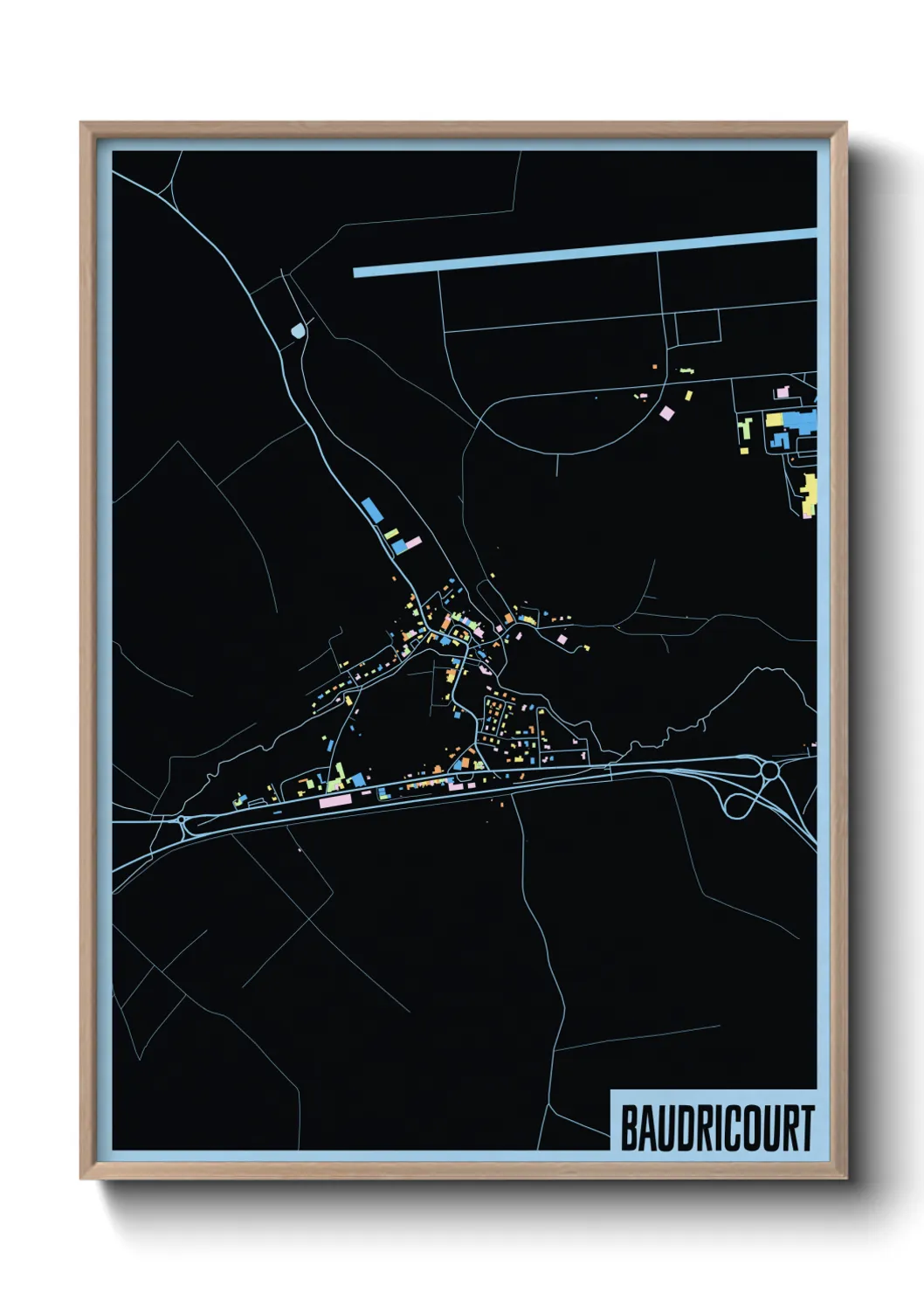 Une affiche de carte sur Baudricourt