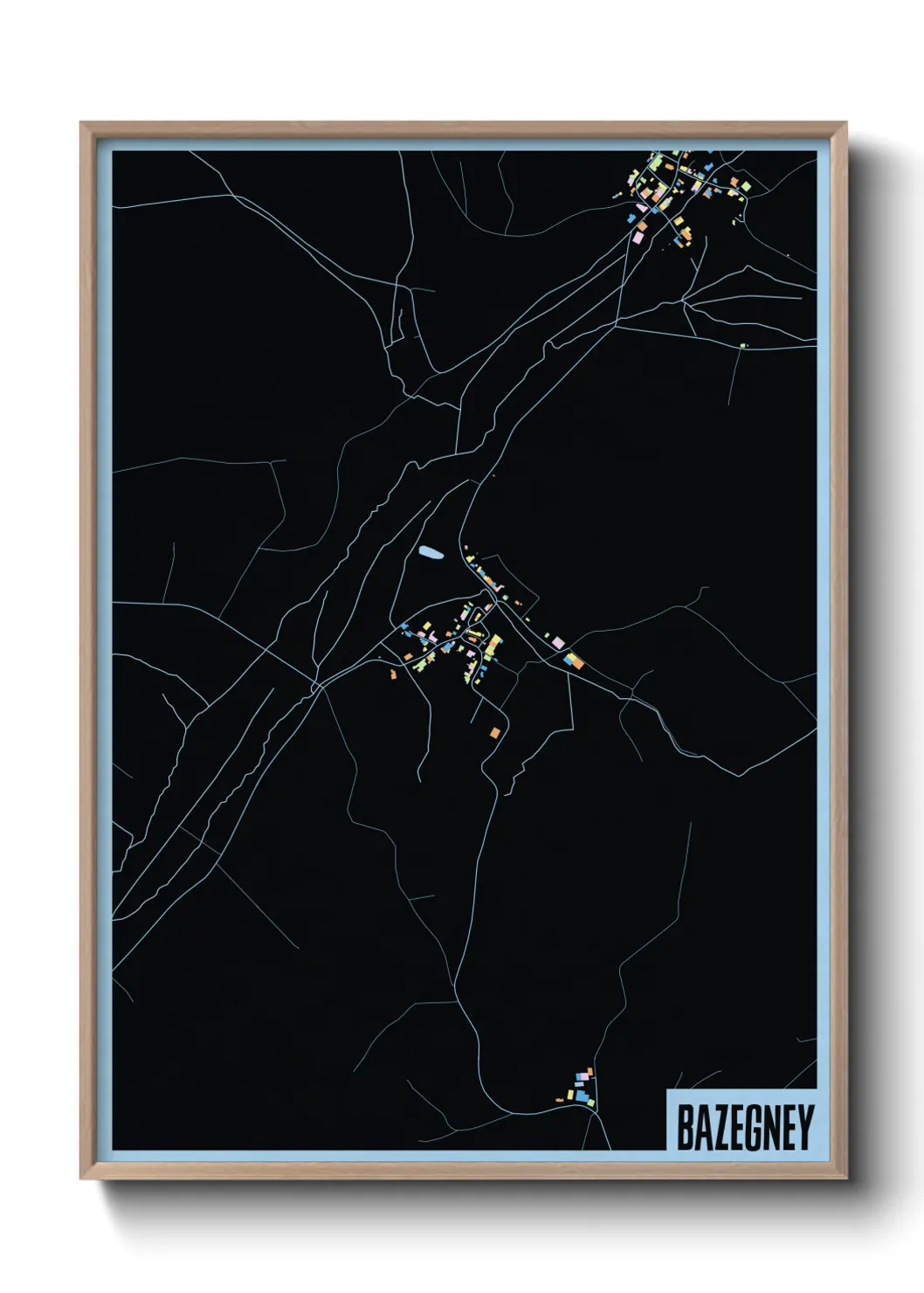 Une affiche de carte sur Bazegney