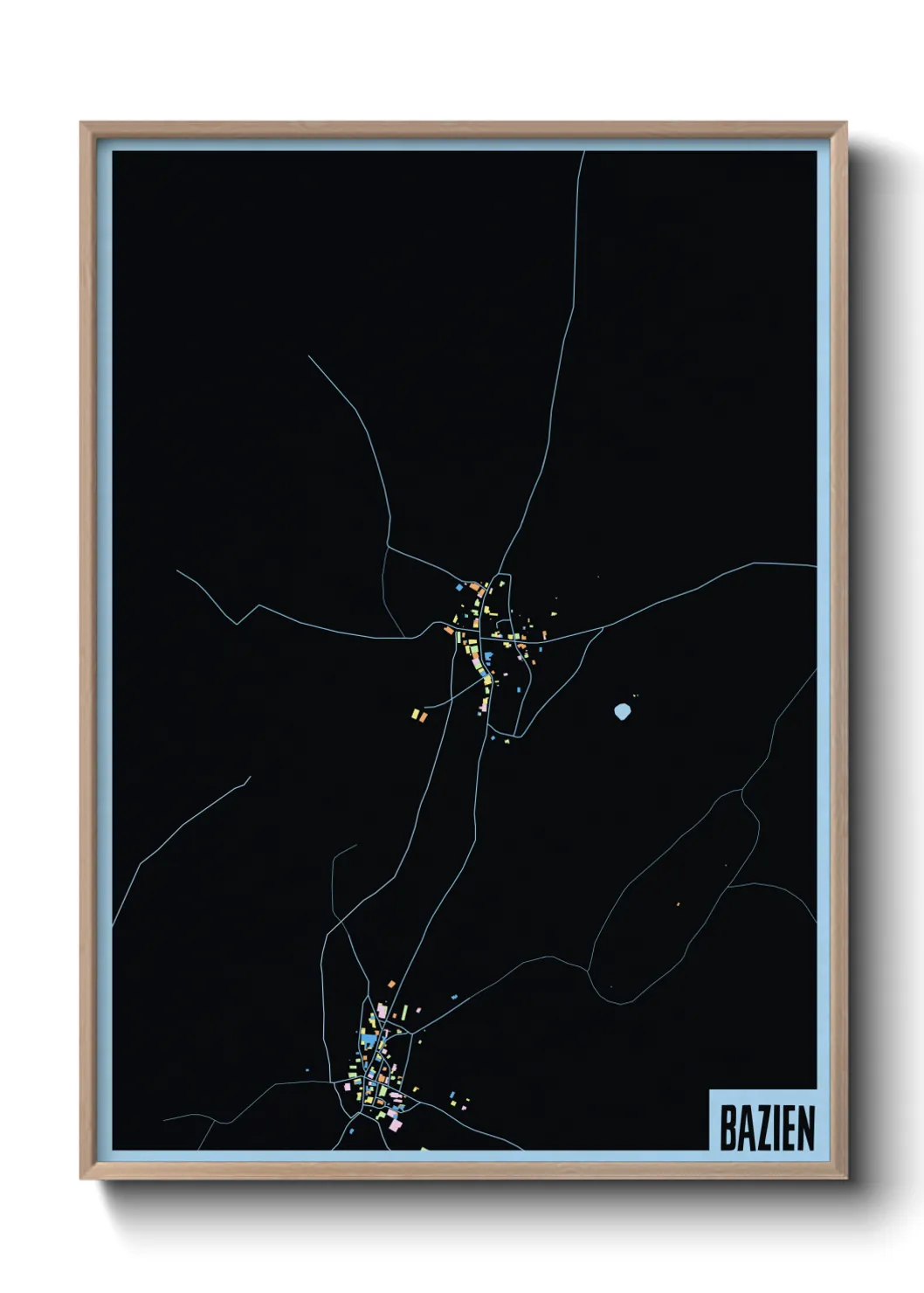 Une affiche de carte sur Bazien