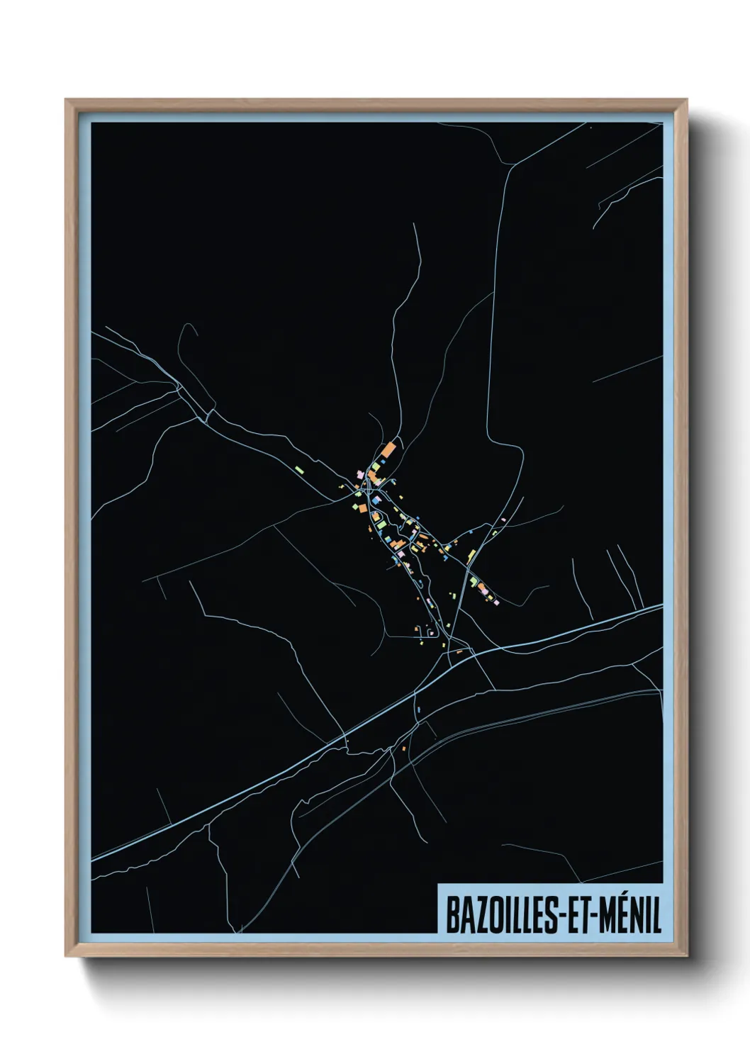 Un poster carteBazoilles-et-Ménil