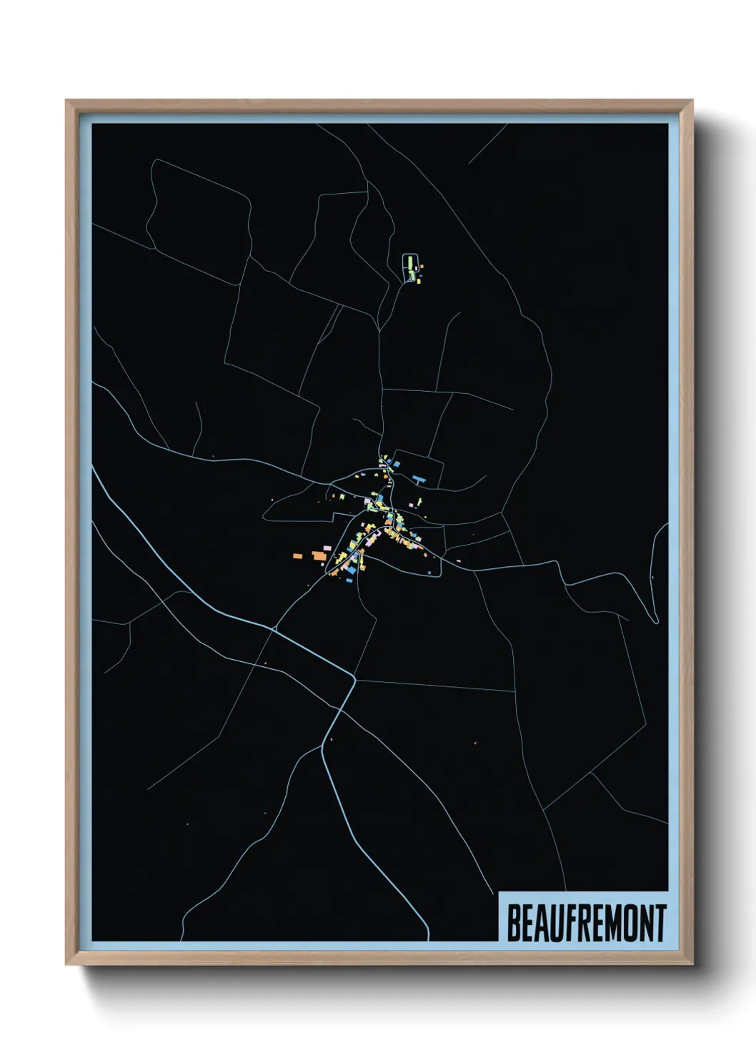 Une affiche de carte sur Beaufremont