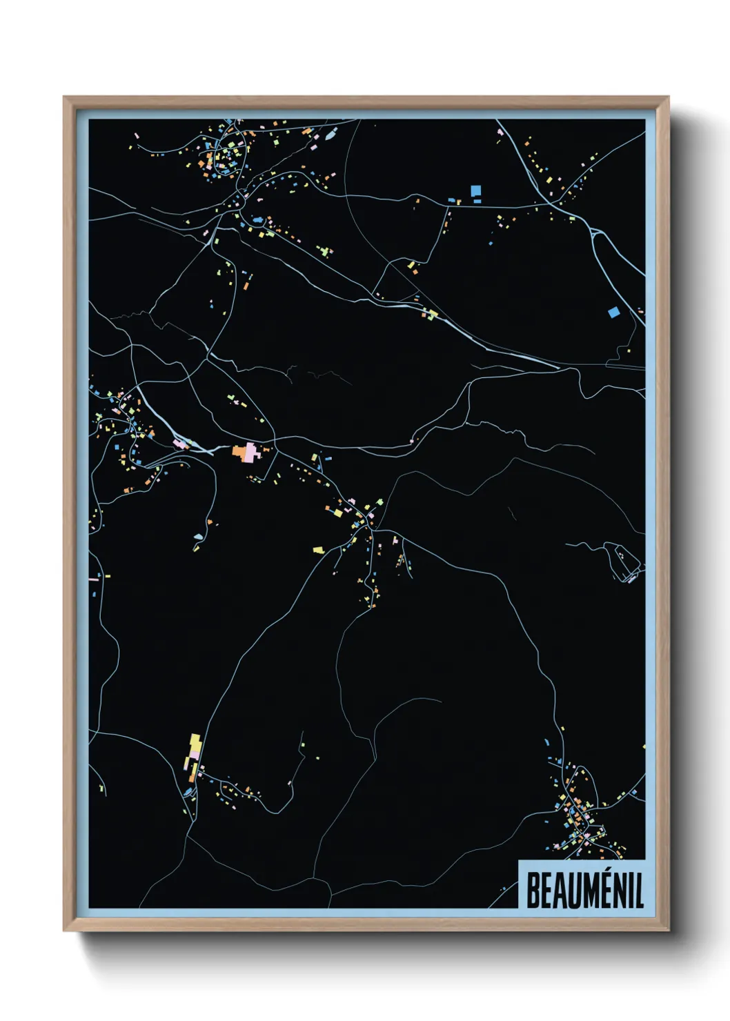 Une affiche de carte sur Beauménil