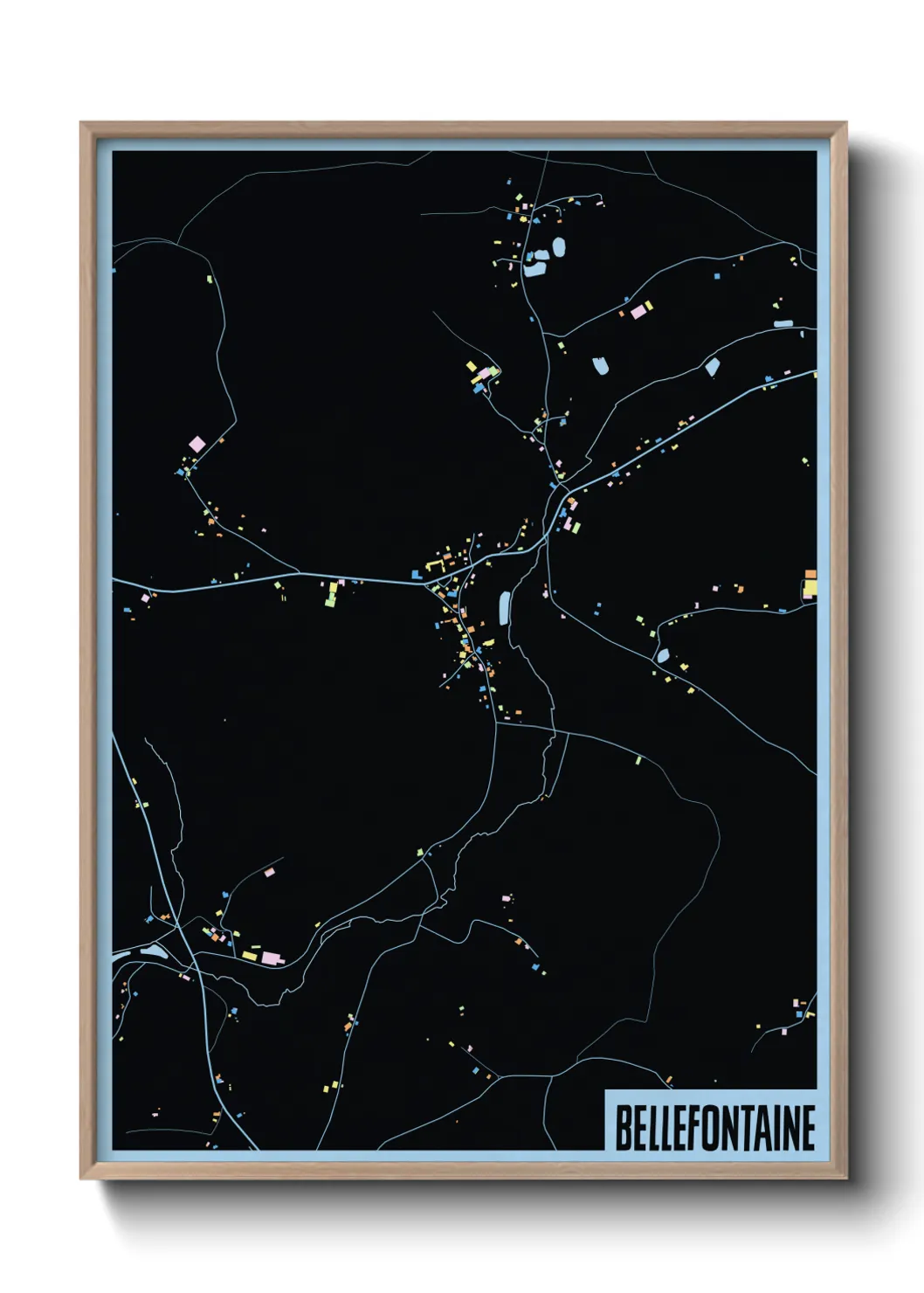 Une affiche de carte sur Bellefontaine