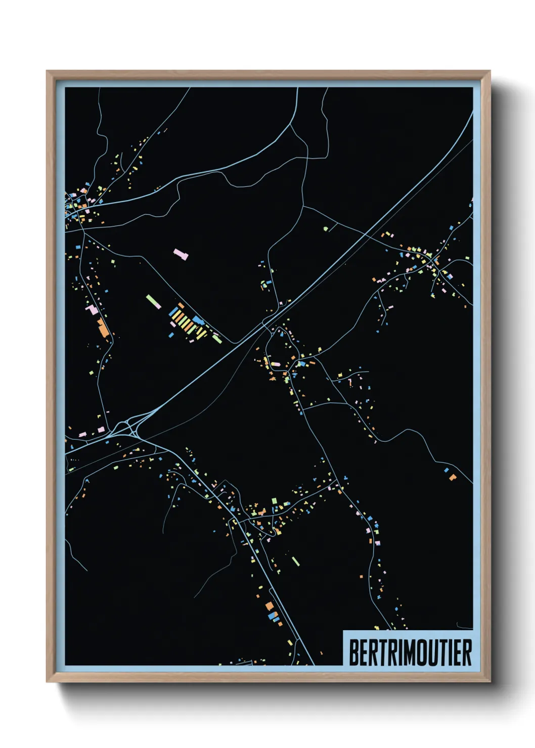 Une affiche de carte sur Bertrimoutier