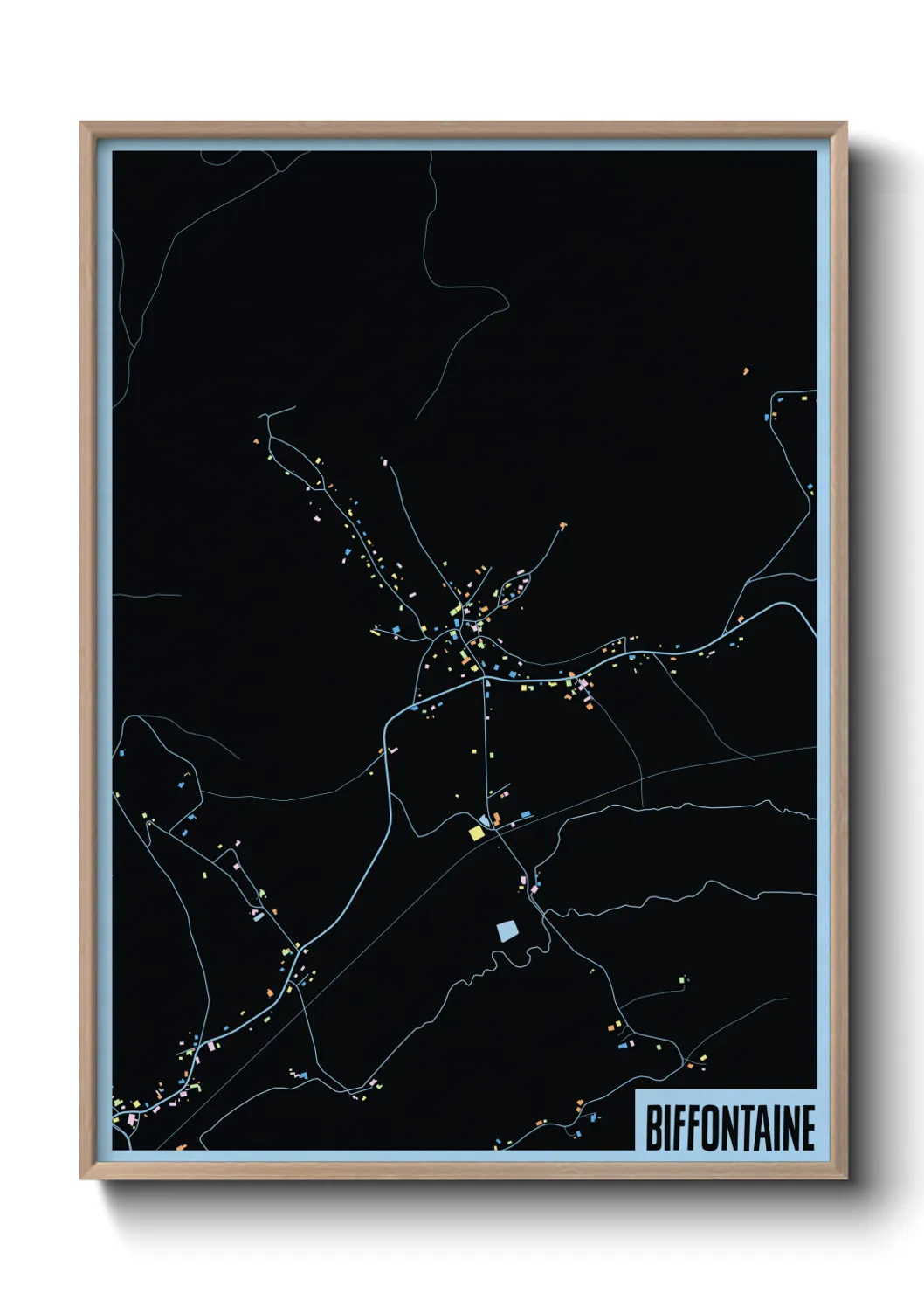 Une affiche de carte sur Biffontaine