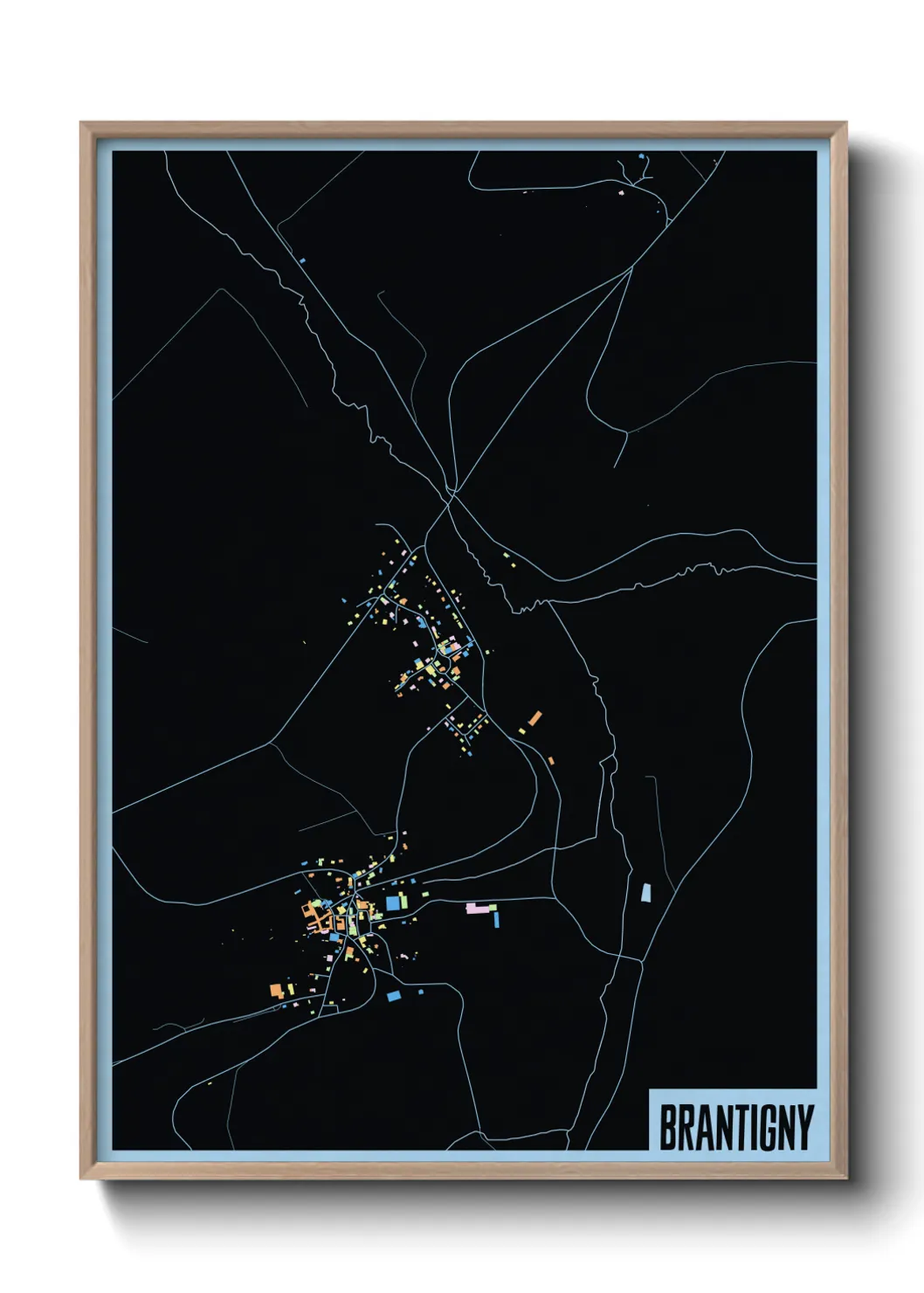 Une affiche de carte sur Brantigny