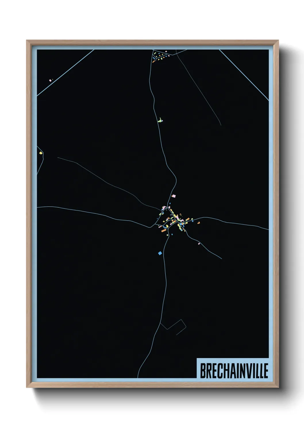 Une affiche de carte sur Brechainville