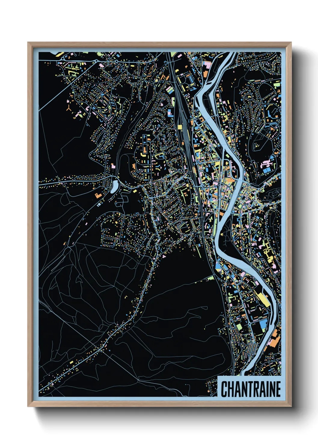 Une affiche de carte sur Chantraine