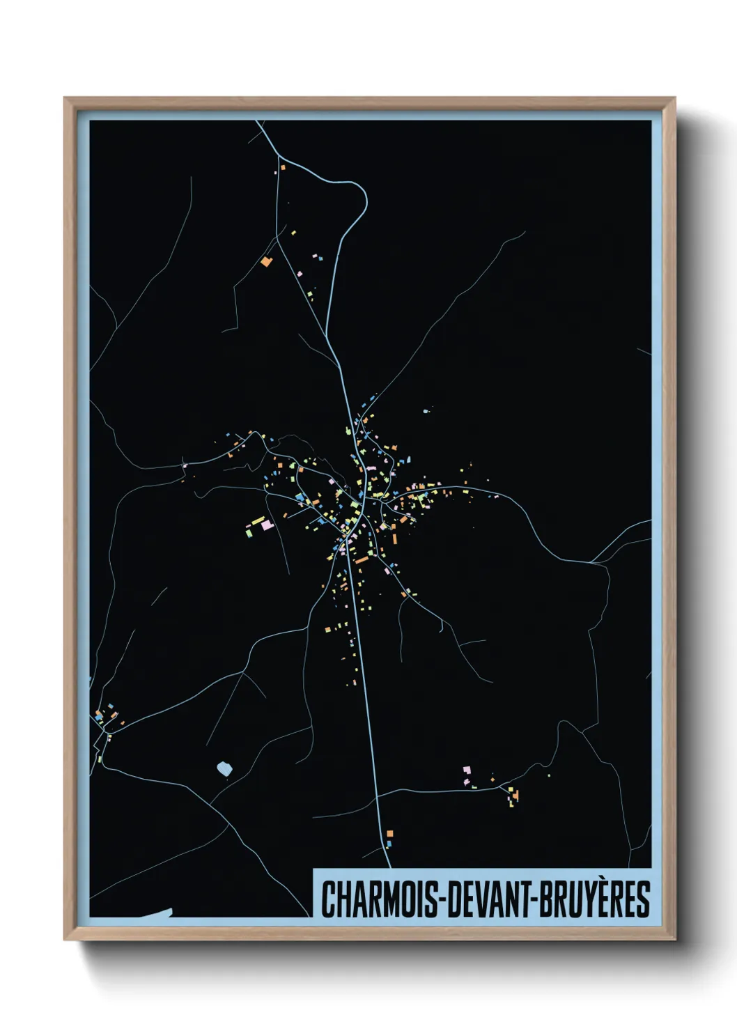 Une affiche de carte sur Charmois-devant-Bruyères