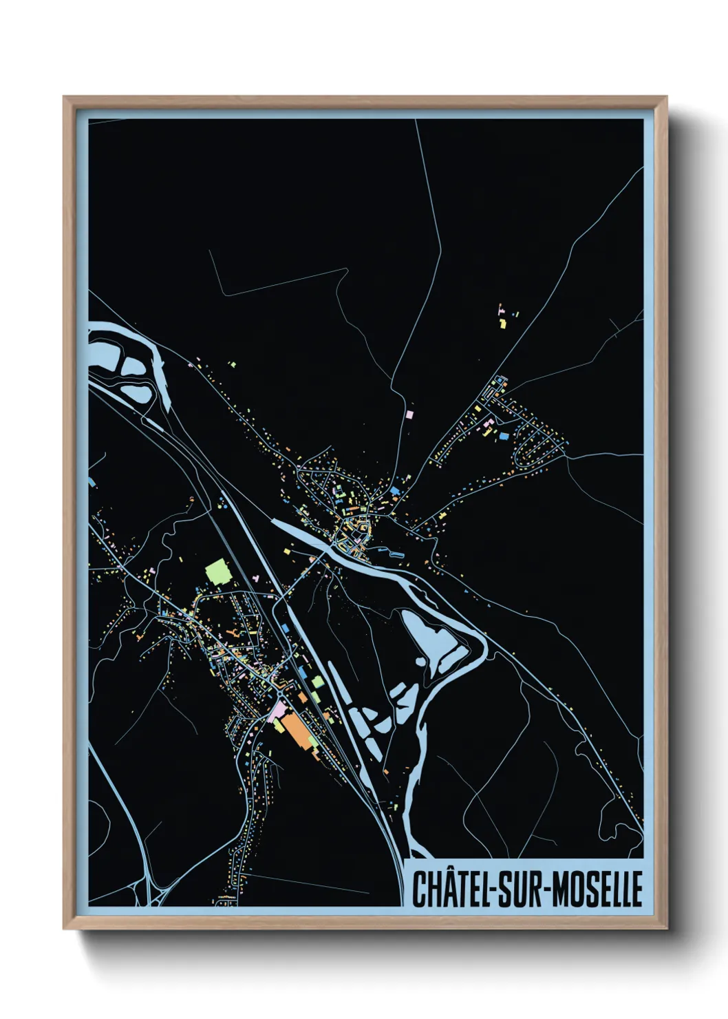 Une affiche de carte sur Châtel-sur-Moselle