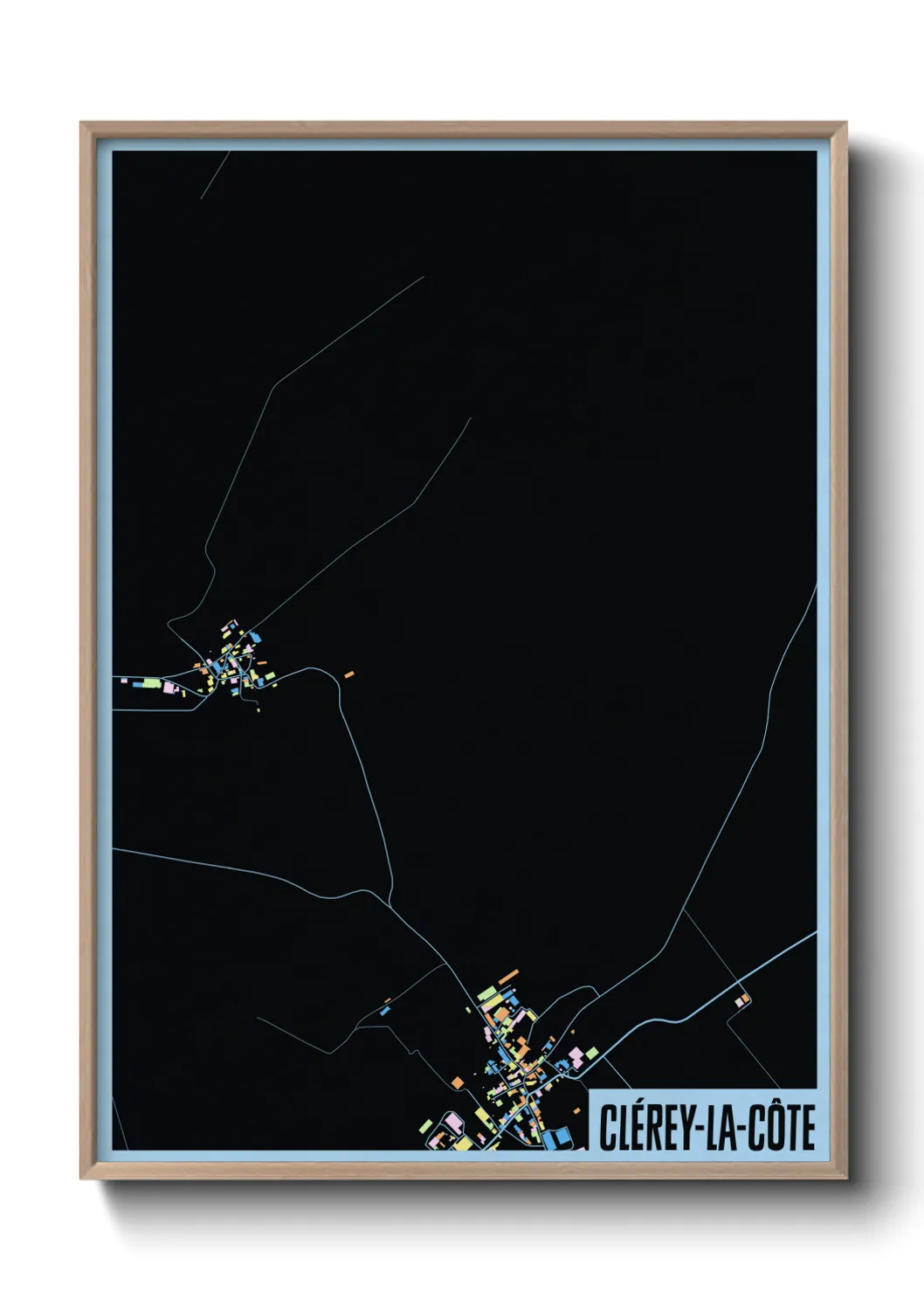 Une affiche de carte sur Clérey-la-Côte