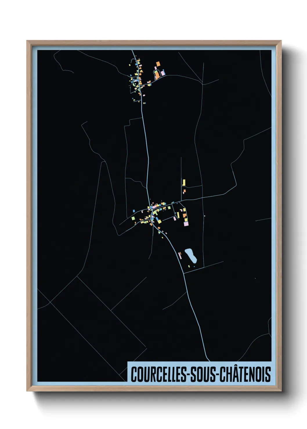 Une affiche de carte sur Courcelles-sous-Châtenois