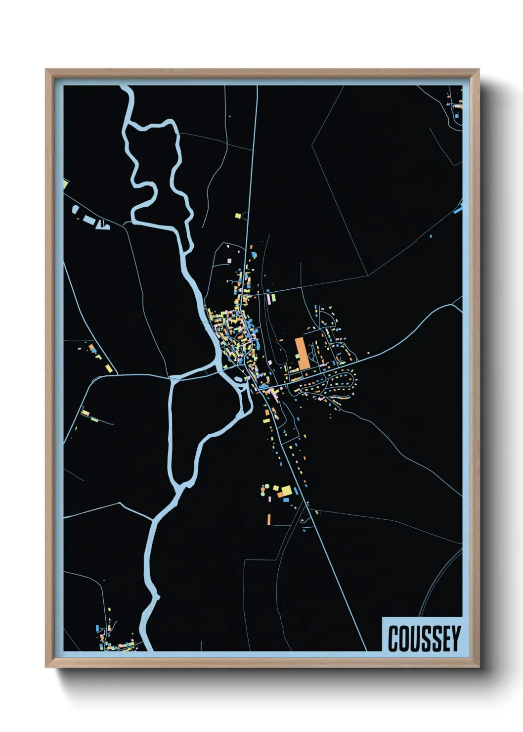 Une affiche de carte sur Coussey