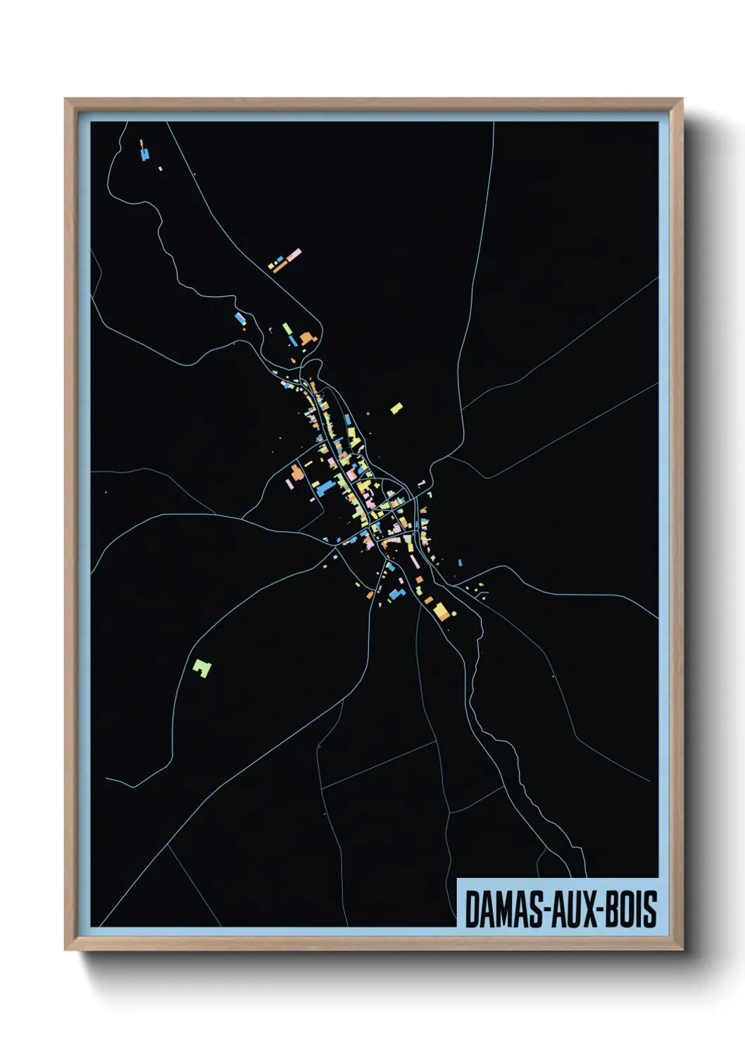 Une affiche de carte sur Damas-aux-Bois