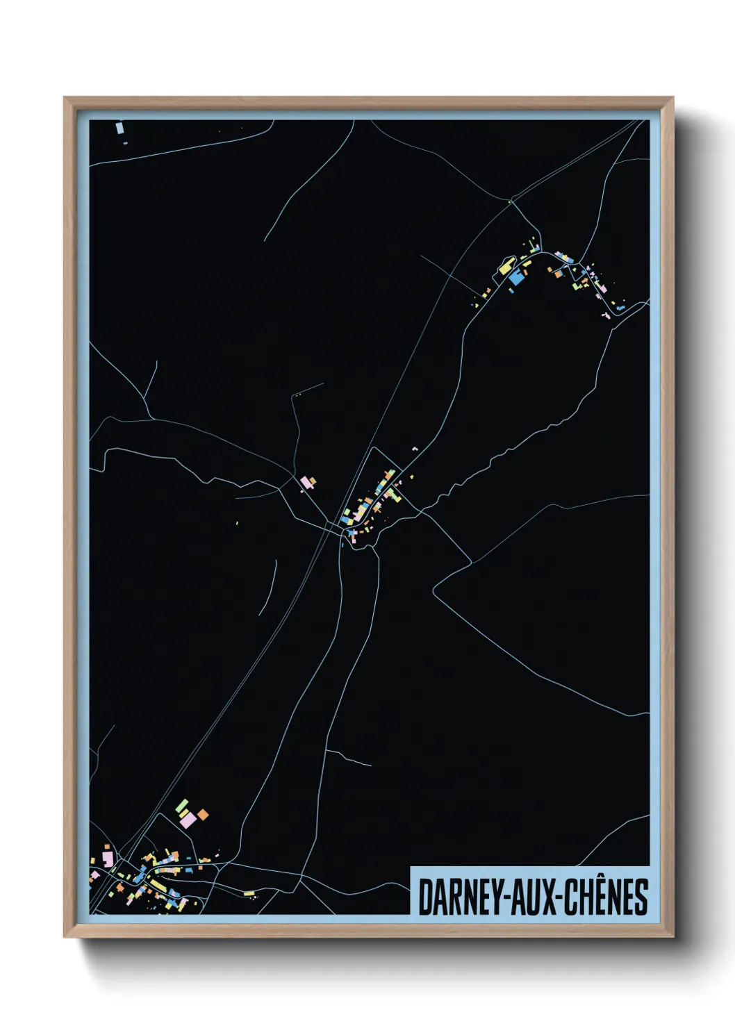 Une affiche de carte sur Darney-aux-Chênes